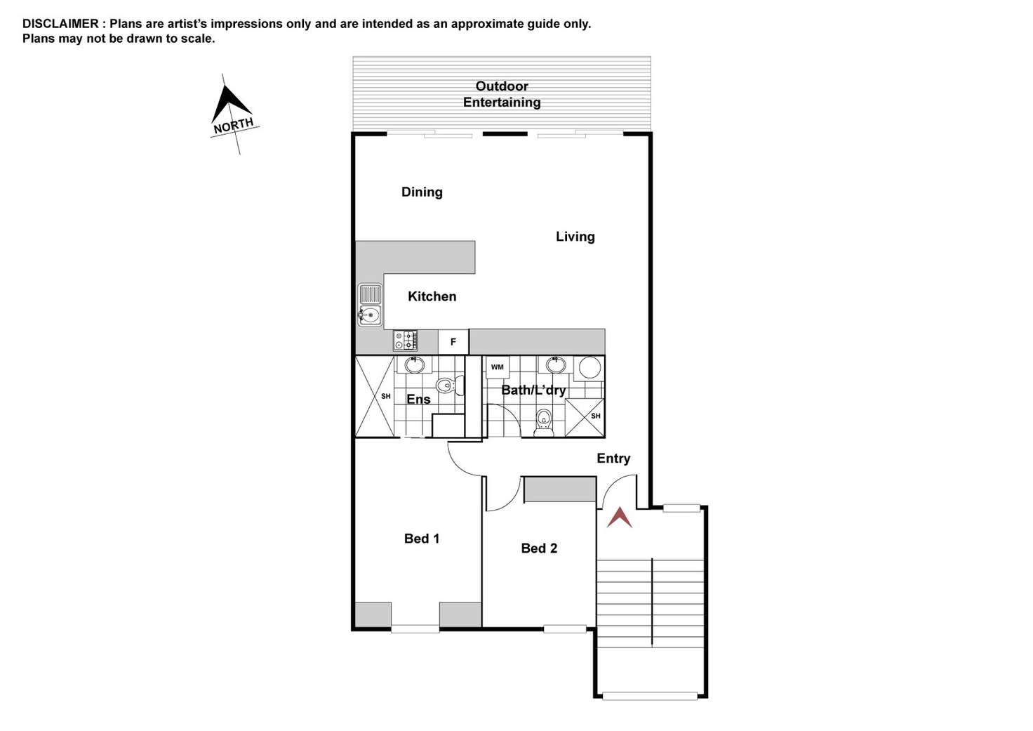 Floorplan of Homely apartment listing, 57/9-15 Oxley Street, Griffith ACT 2603