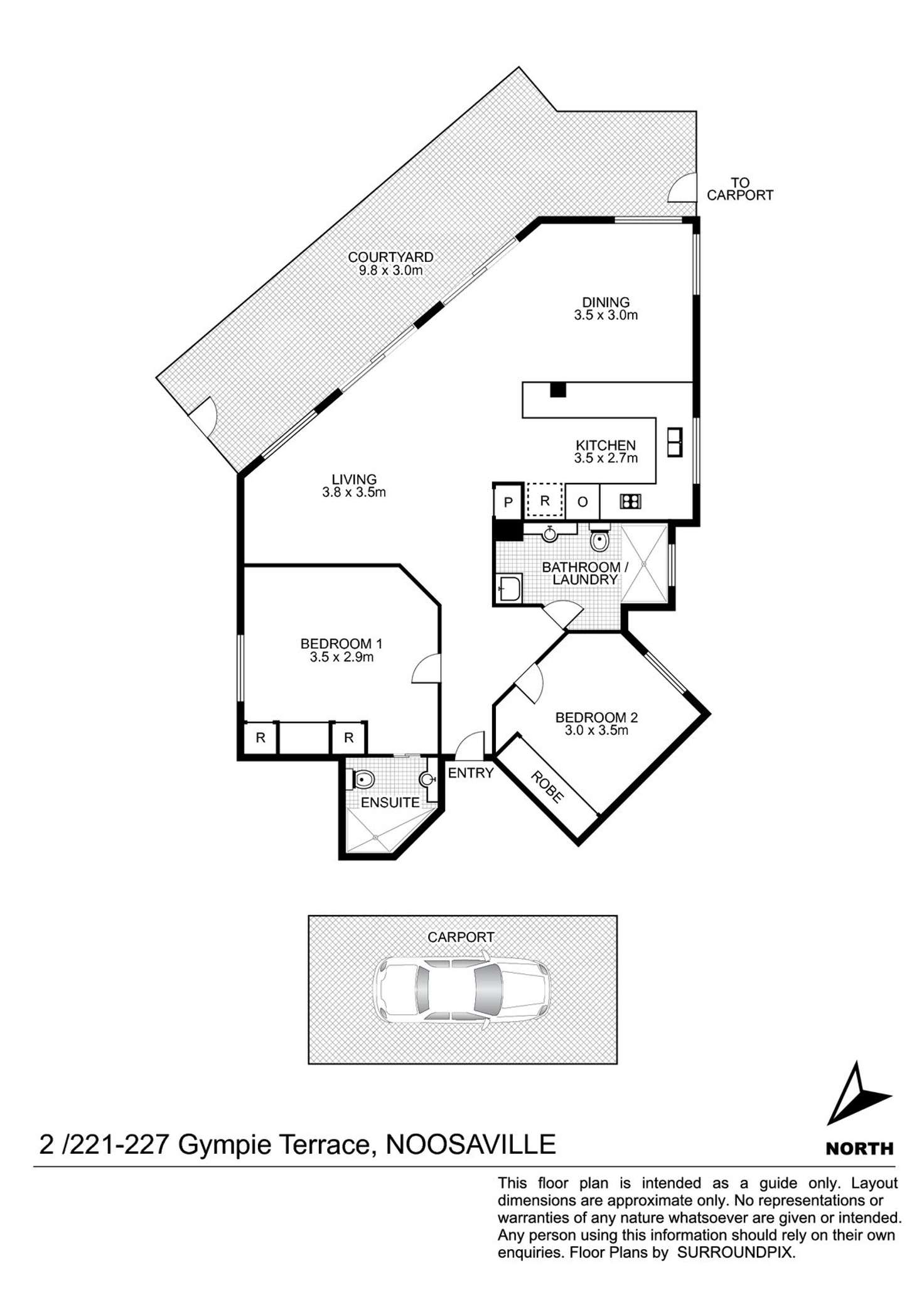 Floorplan of Homely apartment listing, 2/221-227 Gympie Terrace, Noosaville QLD 4566