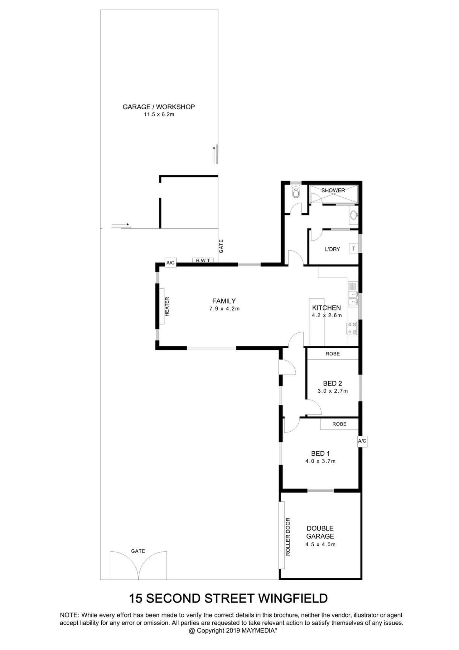 Floorplan of Homely house listing, 15 Second Street, Wingfield SA 5013