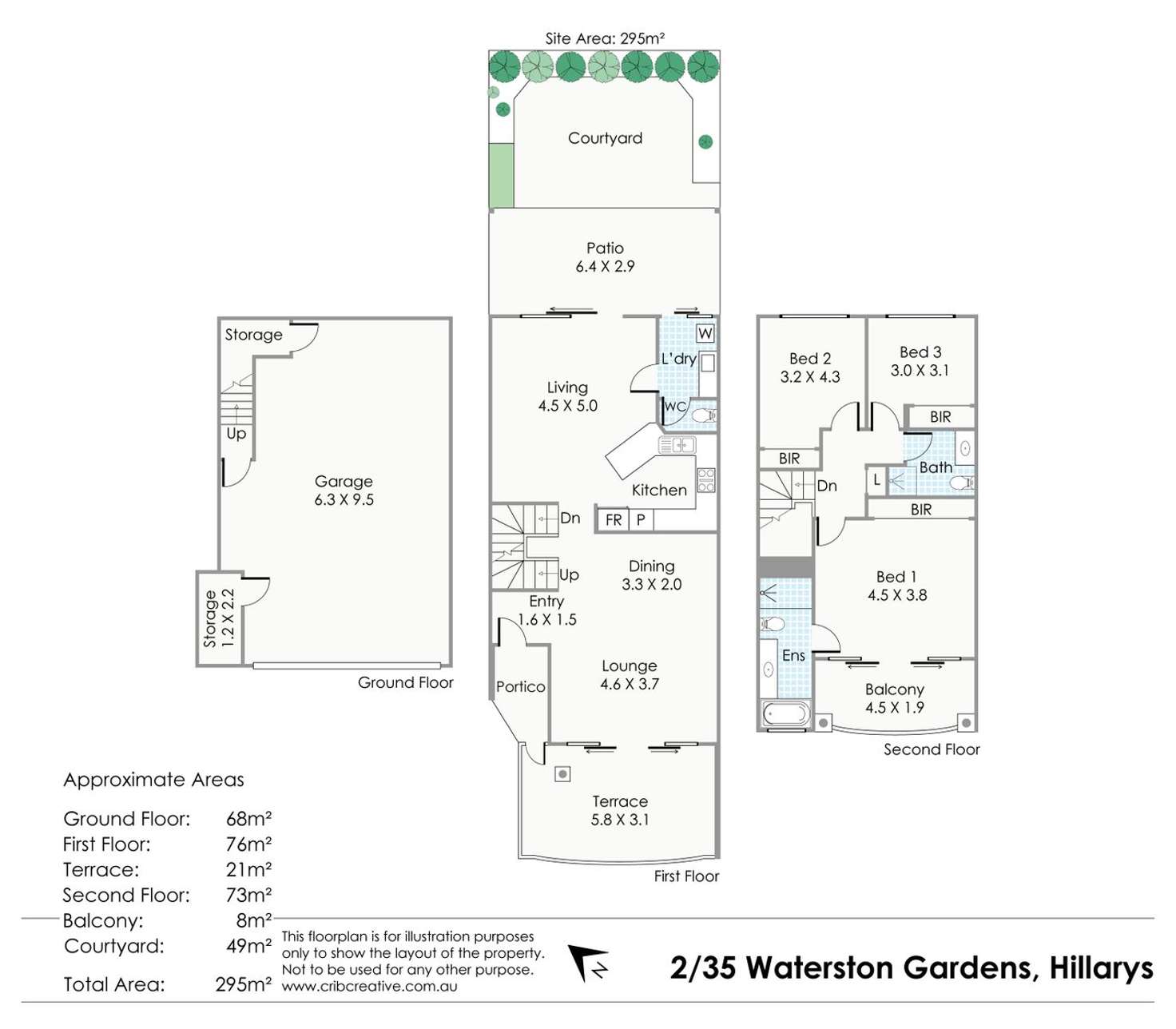 Floorplan of Homely townhouse listing, 2/35 Waterston Gardens, Hillarys WA 6025