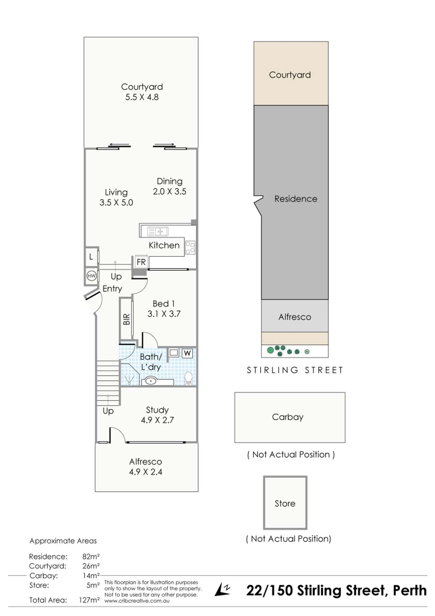 Floorplan of Homely apartment listing, 22/150 Stirling St, Perth WA 6000