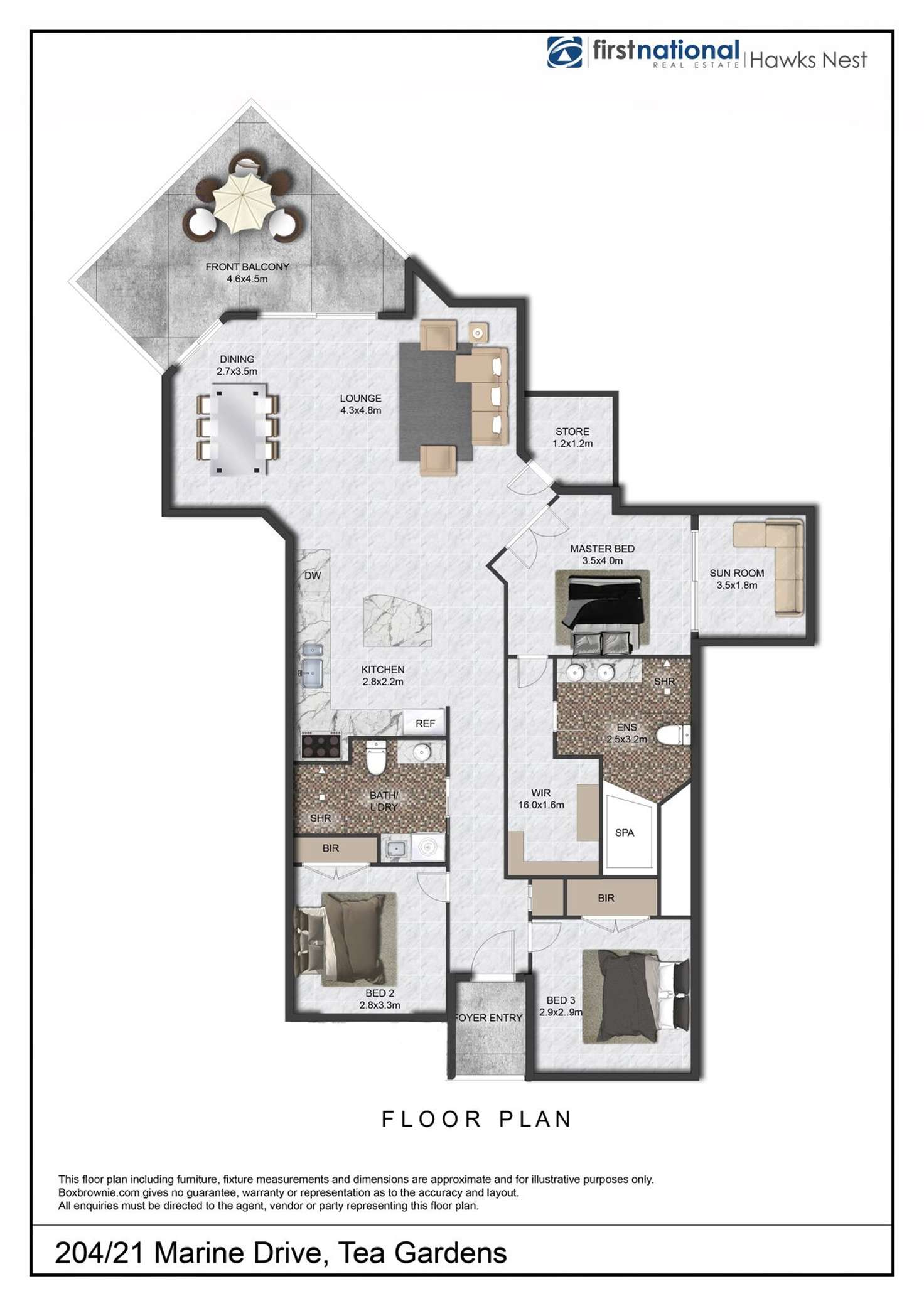 Floorplan of Homely apartment listing, 204/21 Marine Drive, Tea Gardens NSW 2324