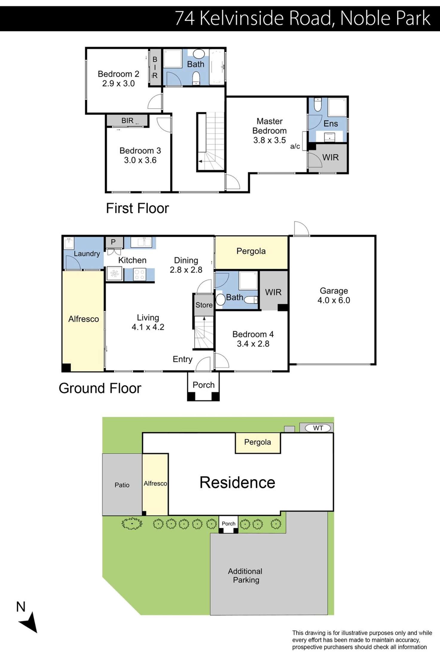 Floorplan of Homely house listing, 74 Kelvinside Road, Noble Park VIC 3174