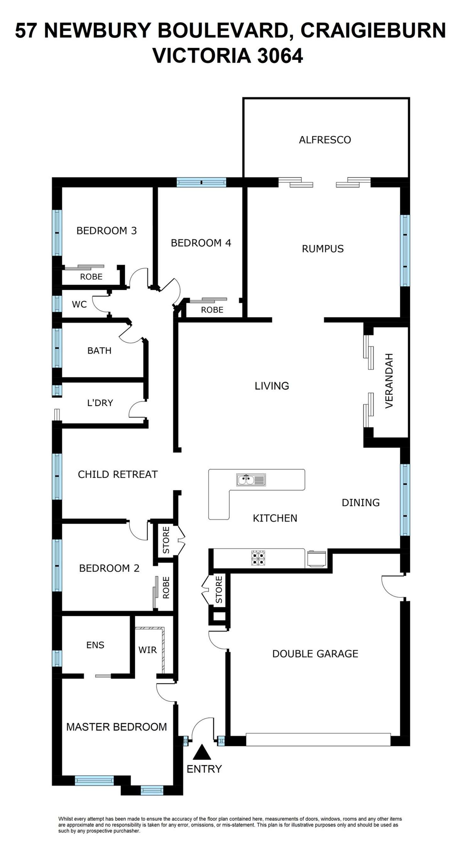 Floorplan of Homely house listing, 57 Newbury Boulevard, Craigieburn VIC 3064