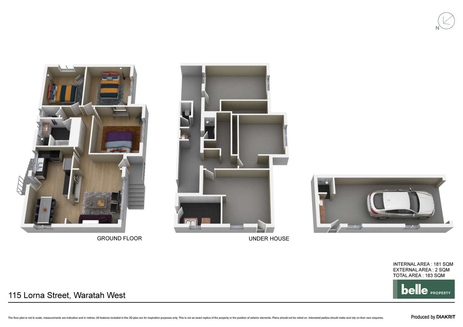 Floorplan of Homely townhouse listing, 115 Lorna Street, Waratah West NSW 2298