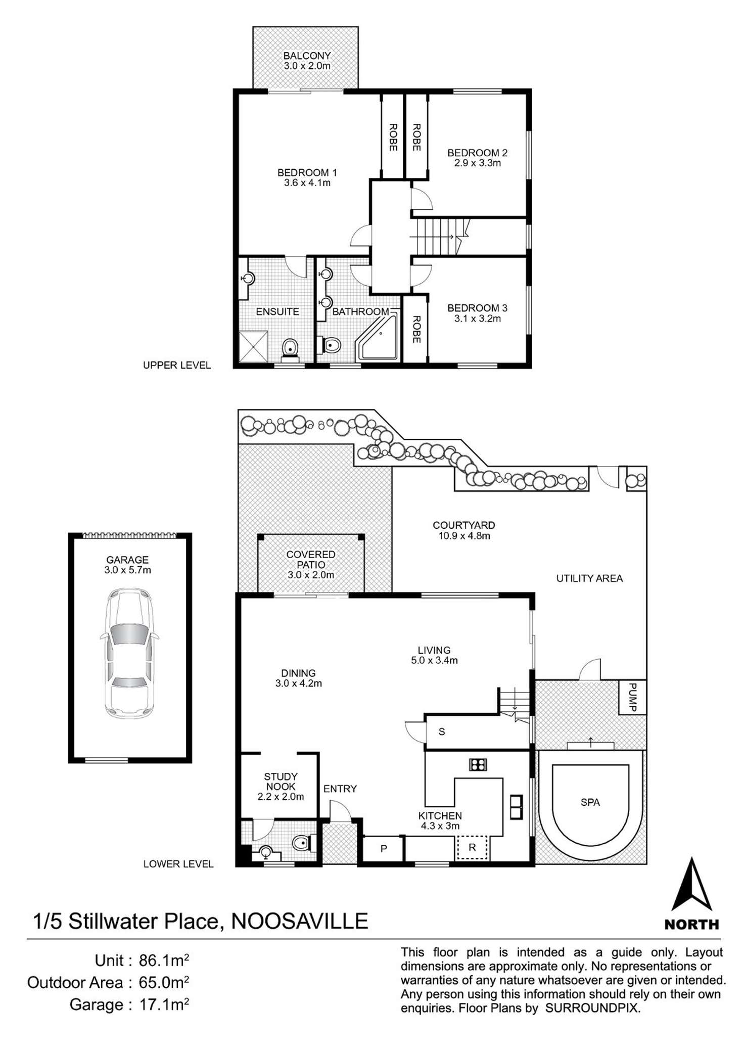 Floorplan of Homely townhouse listing, 1/5 Stillwater Place, Noosa Waters QLD 4566