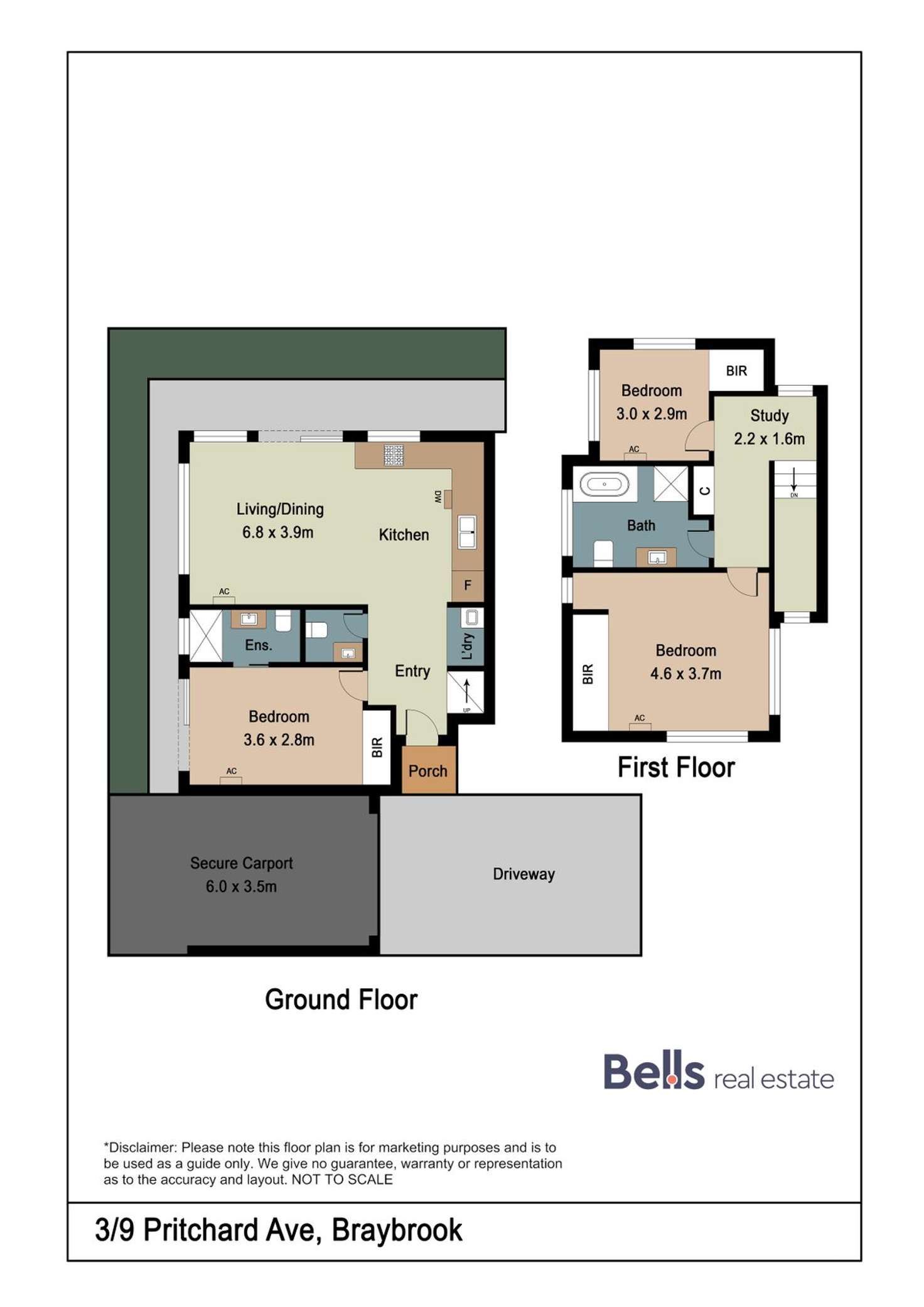 Floorplan of Homely townhouse listing, 3/9 Pritchard Avenue, Braybrook VIC 3019