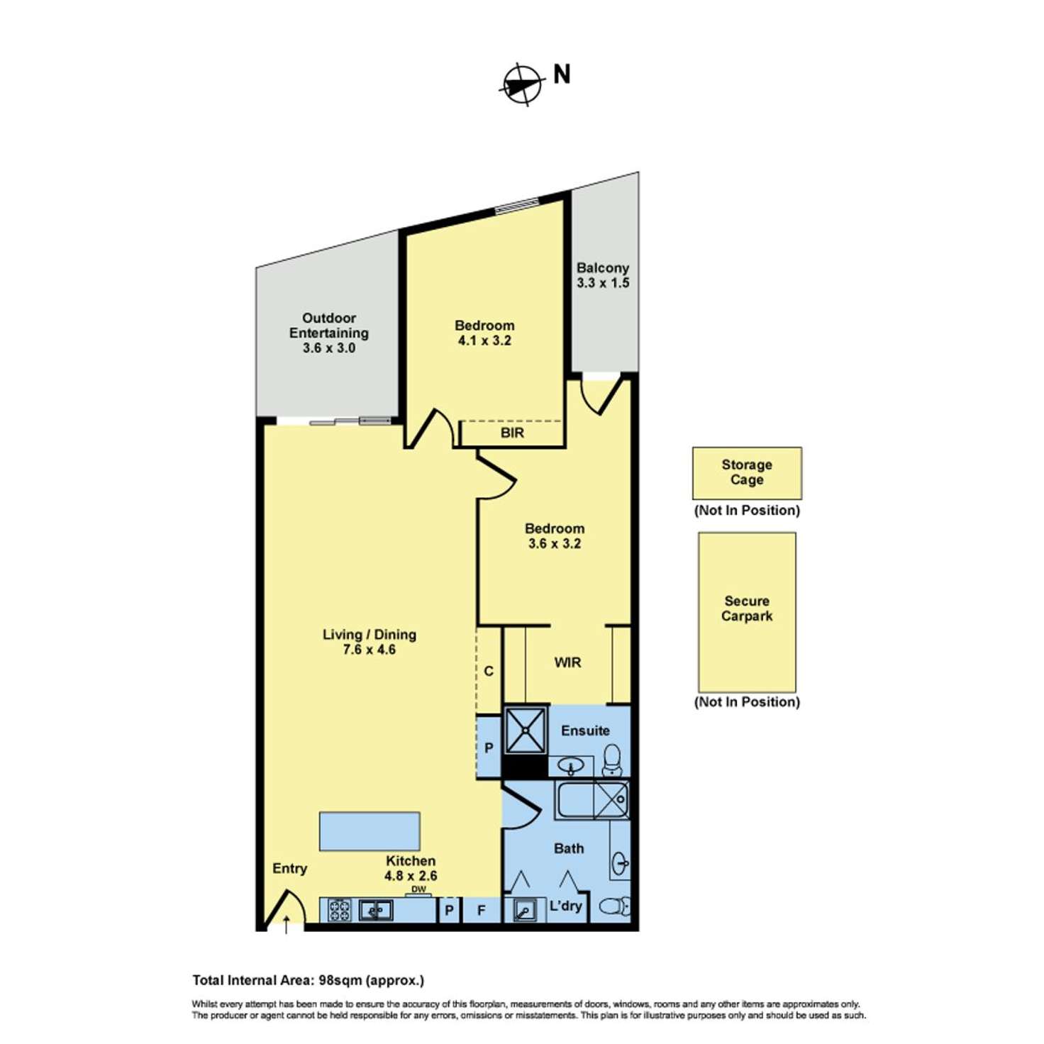 Floorplan of Homely apartment listing, 110/18 Bent Street, Kensington VIC 3031