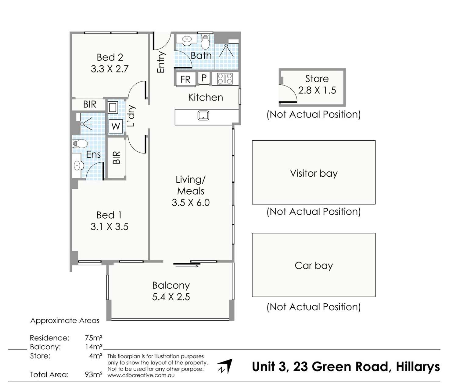 Floorplan of Homely apartment listing, 3/23 Green Road, Hillarys WA 6025