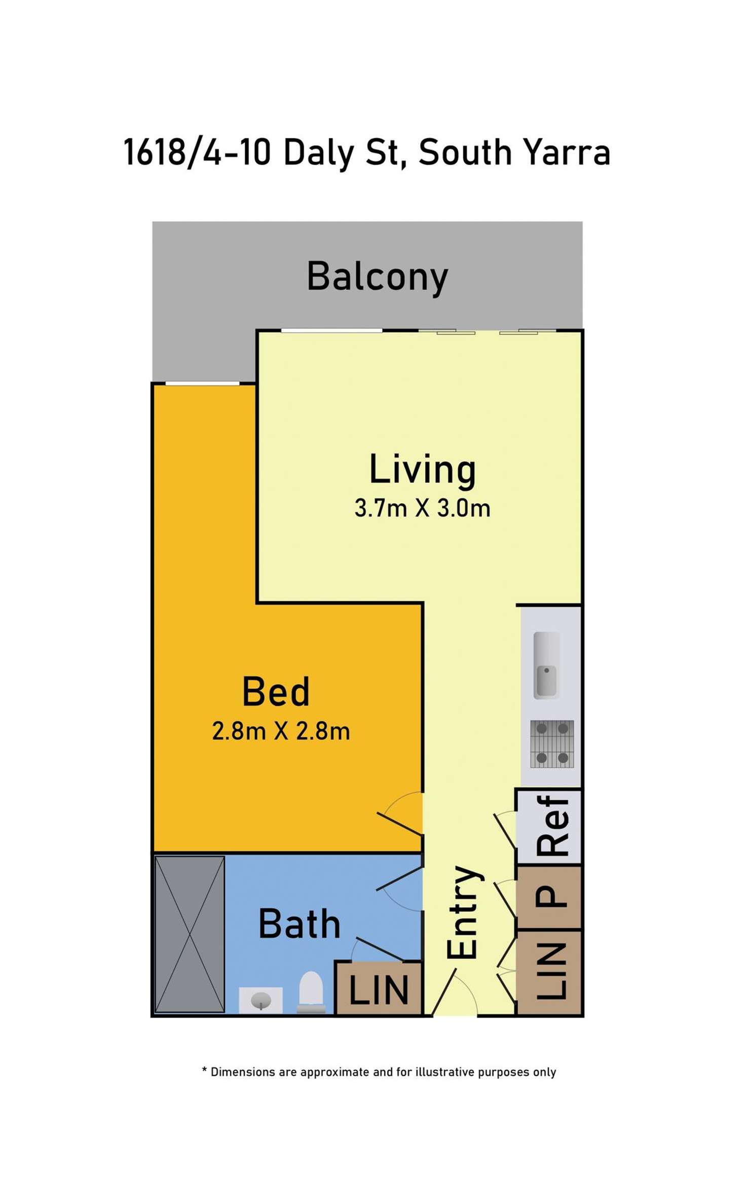 Floorplan of Homely apartment listing, 1618/4-10 Daly Street, South Yarra VIC 3141