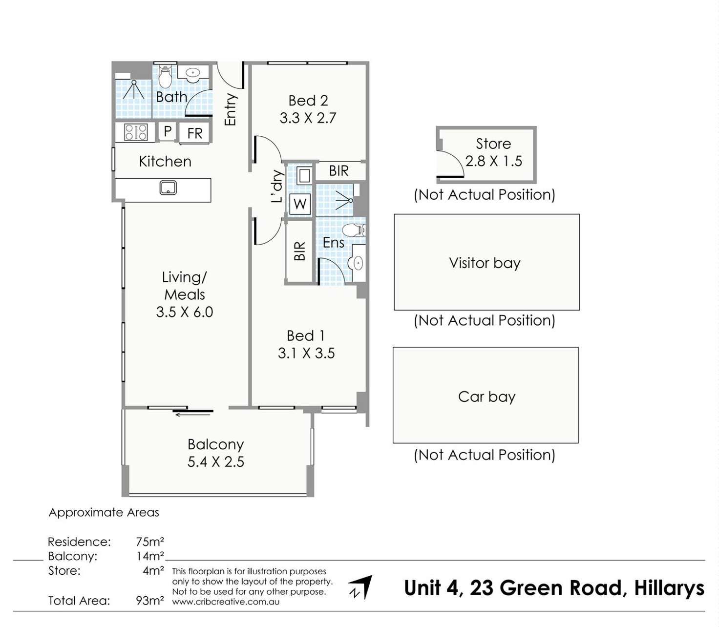 Floorplan of Homely apartment listing, 4/23 Green Road, Hillarys WA 6025