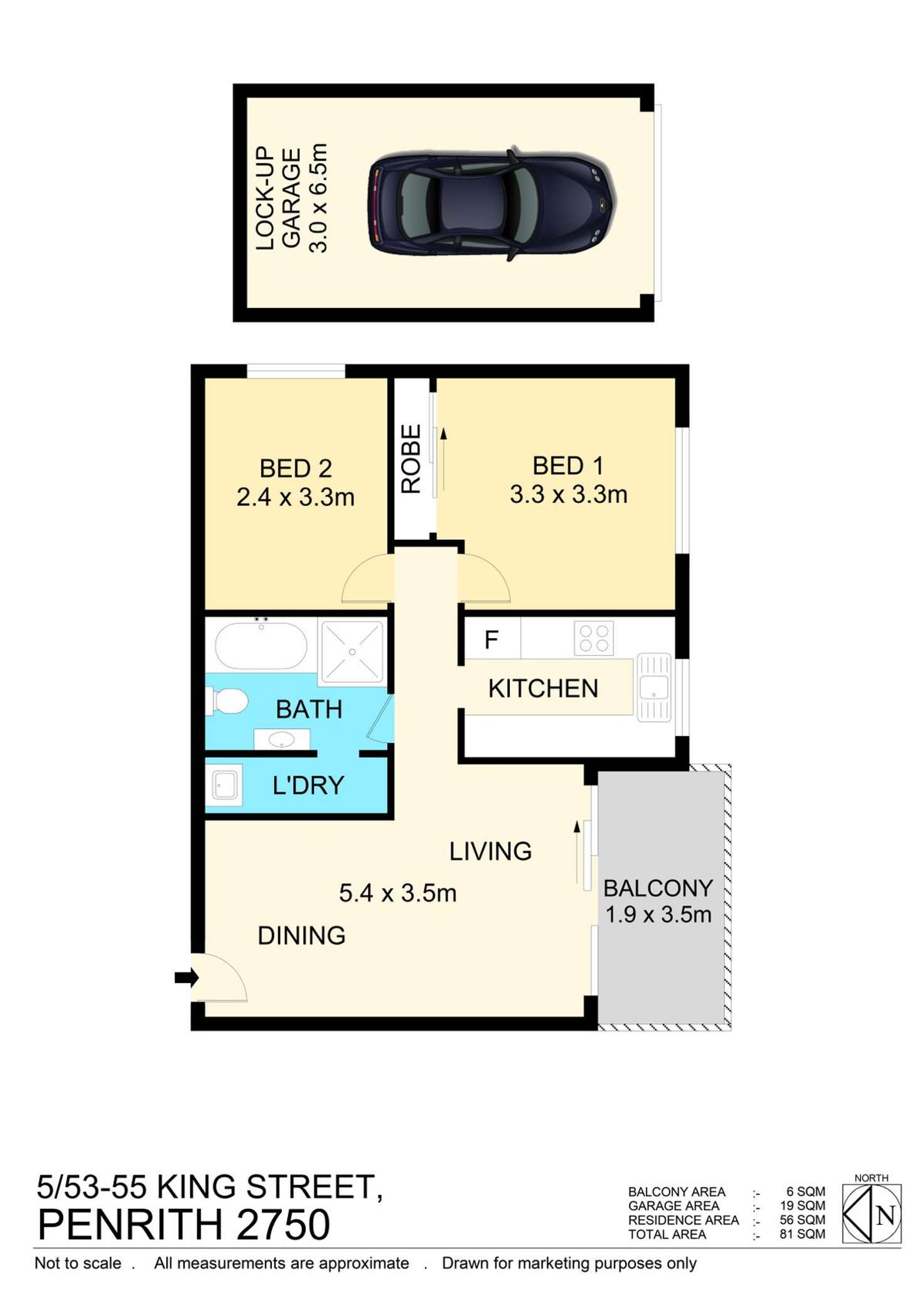 Floorplan of Homely unit listing, 5/53-55 King Street, Penrith NSW 2750