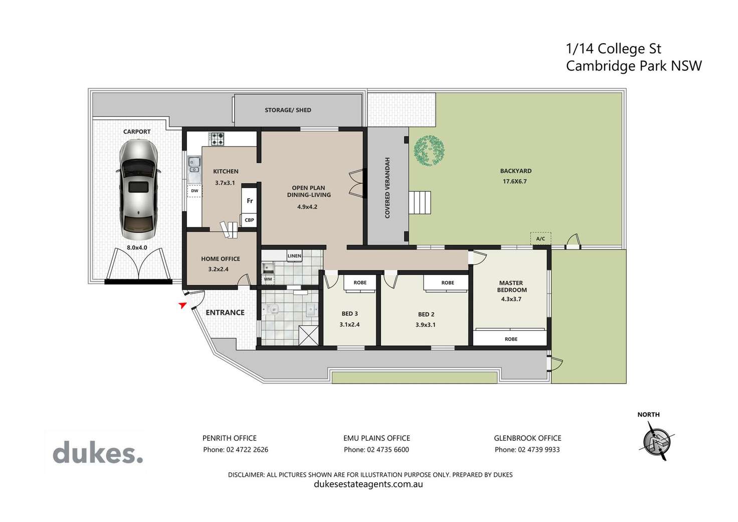 Floorplan of Homely house listing, 1/41 College Street, Cambridge Park NSW 2747