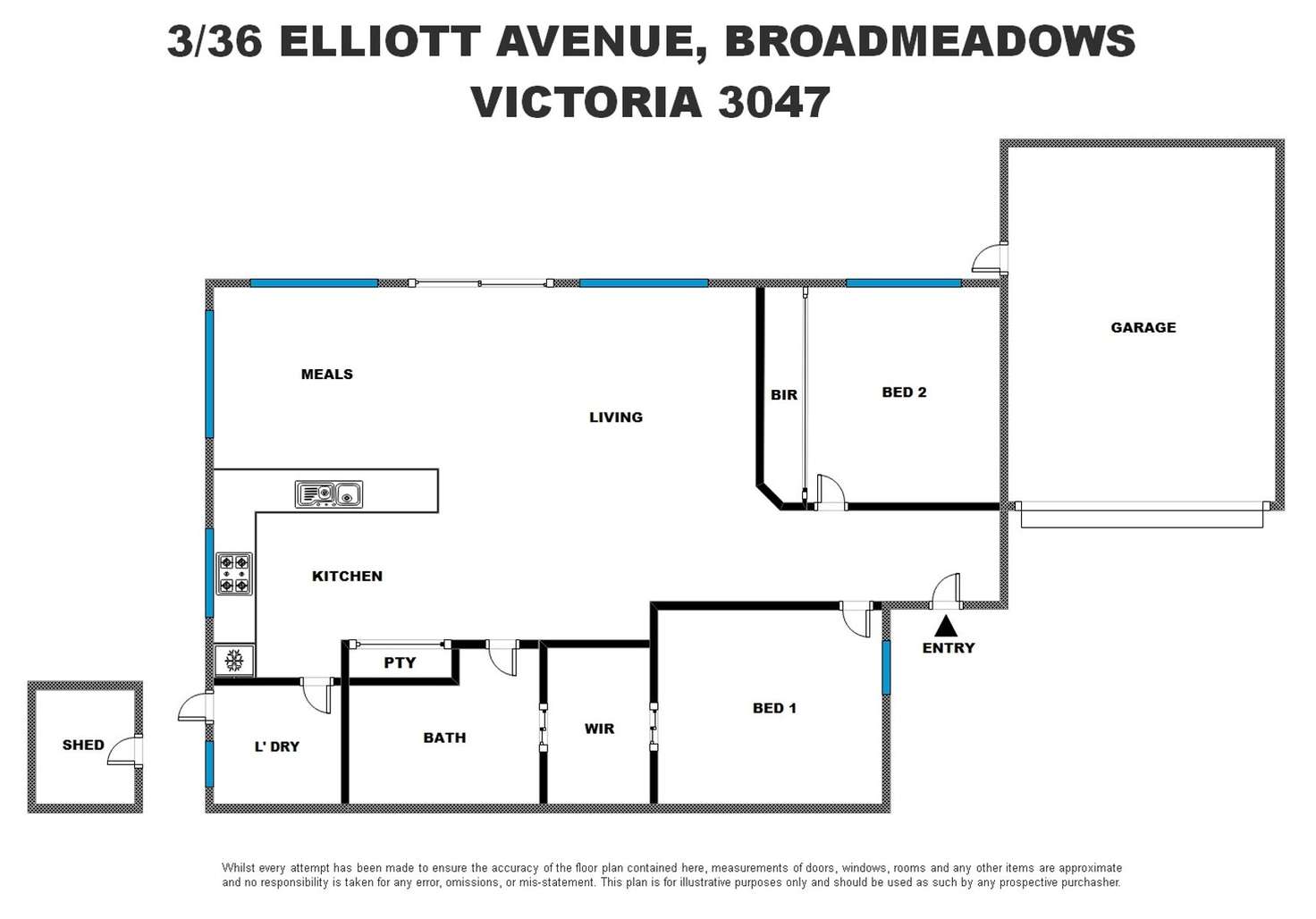 Floorplan of Homely unit listing, 3/36 Elliott Avenue, Broadmeadows VIC 3047