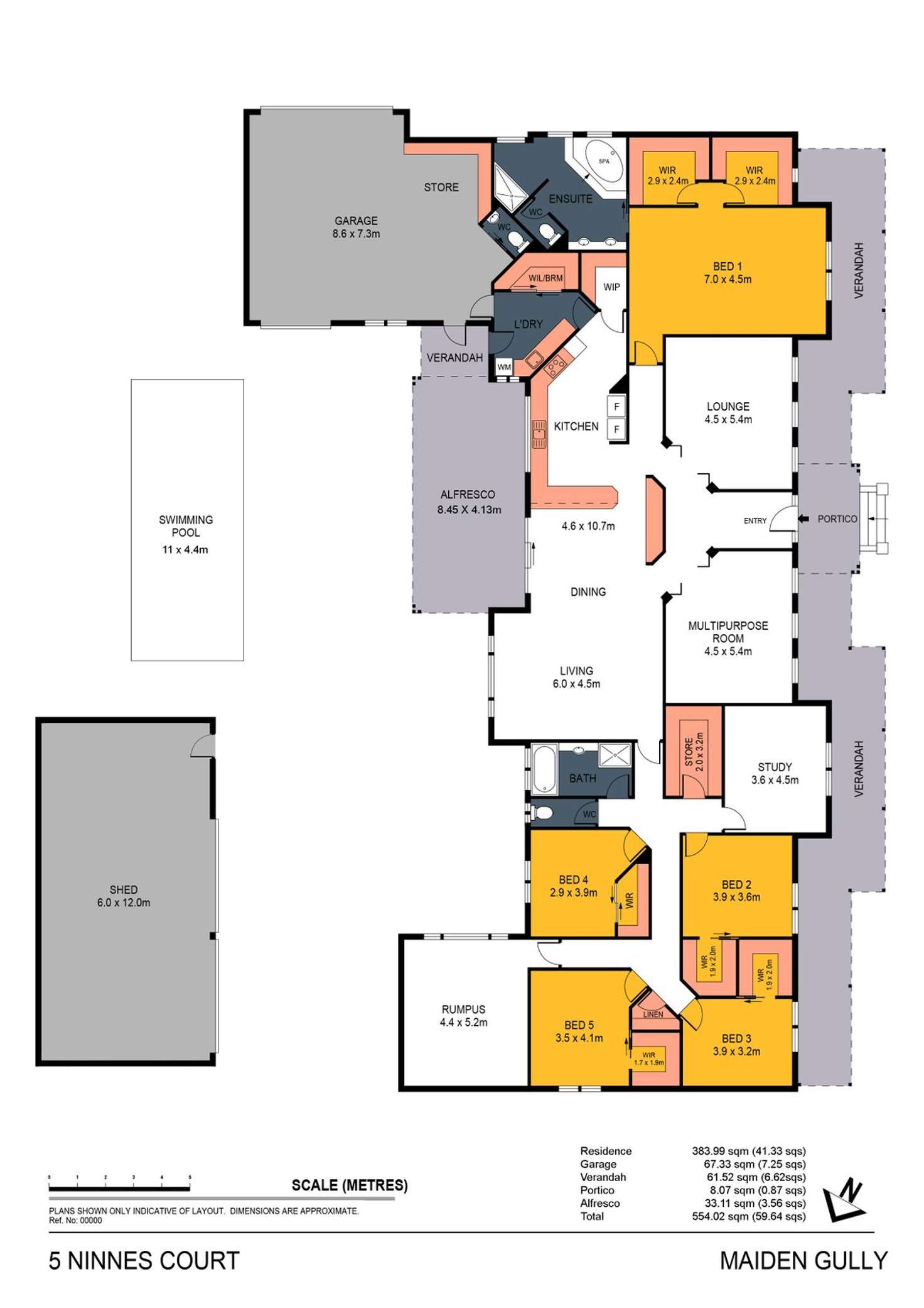 Floorplan of Homely house listing, 5 Ninnes Court, Maiden Gully VIC 3551