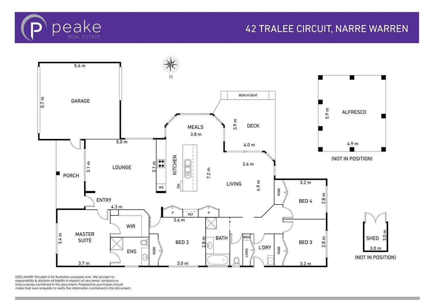 Floorplan of Homely house listing, 42 Tralee Circuit, Narre Warren VIC 3805