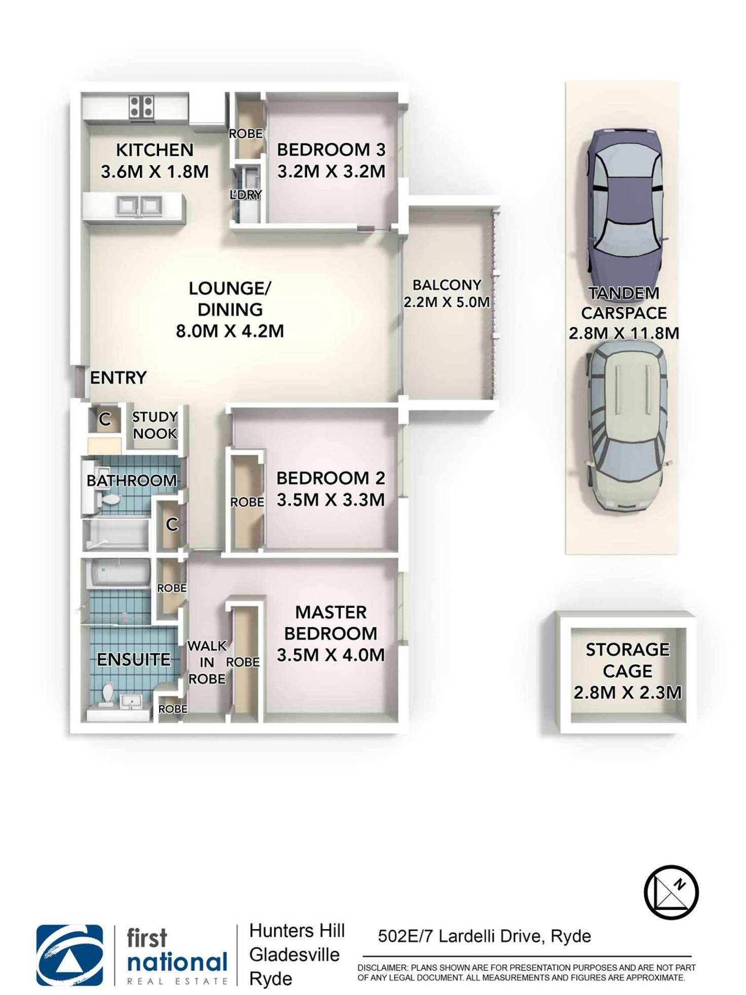 Floorplan of Homely apartment listing, 502E/7 Lardelli Drive, Ryde NSW 2112