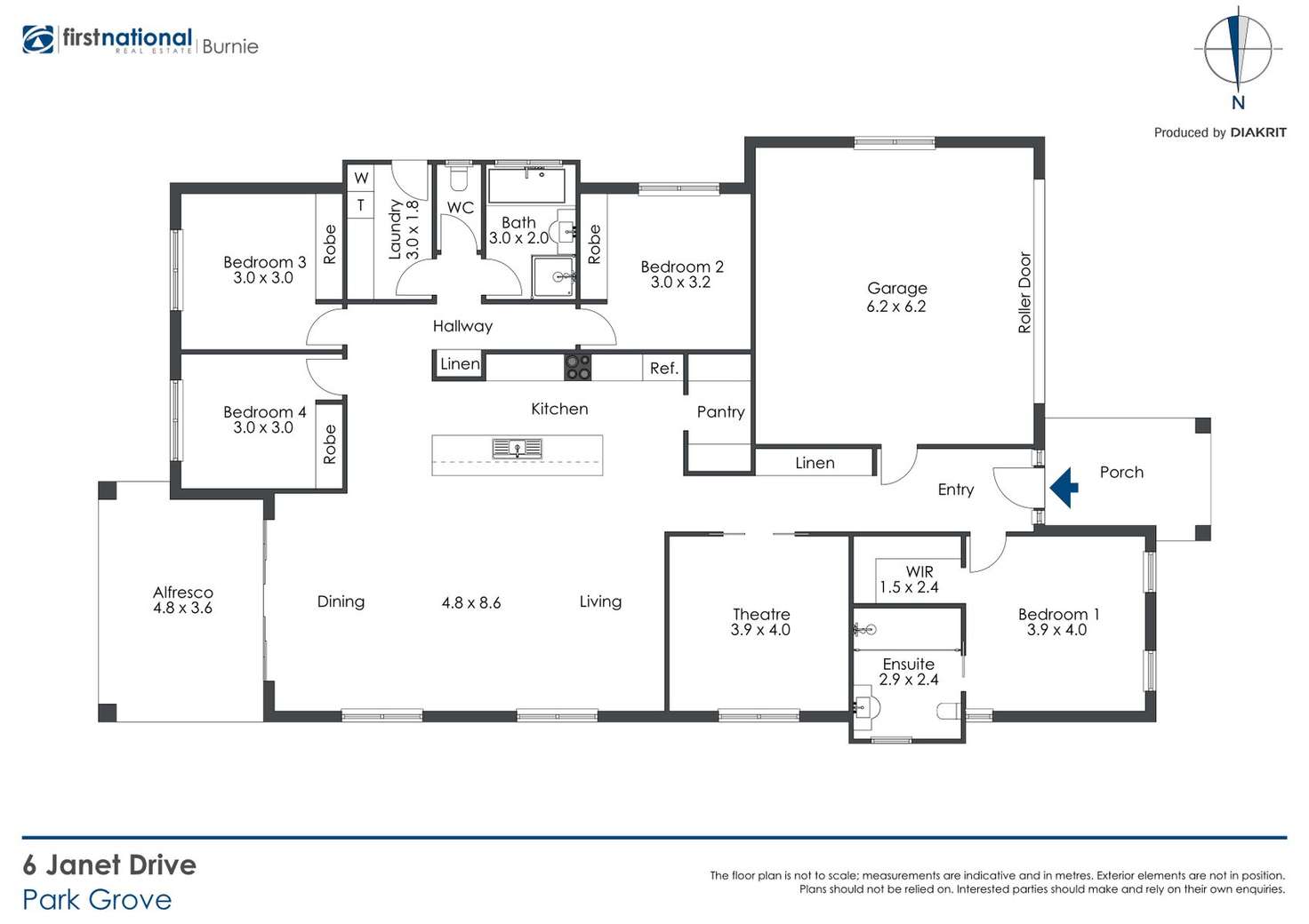 Floorplan of Homely house listing, 6 Janet Drive, Park Grove TAS 7320