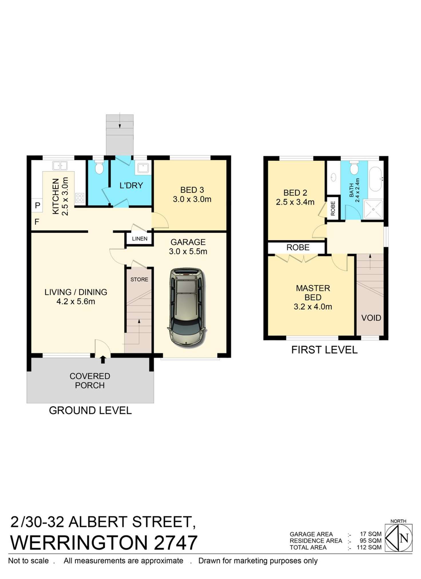 Floorplan of Homely townhouse listing, 2/30-32 Albert Street, Werrington NSW 2747
