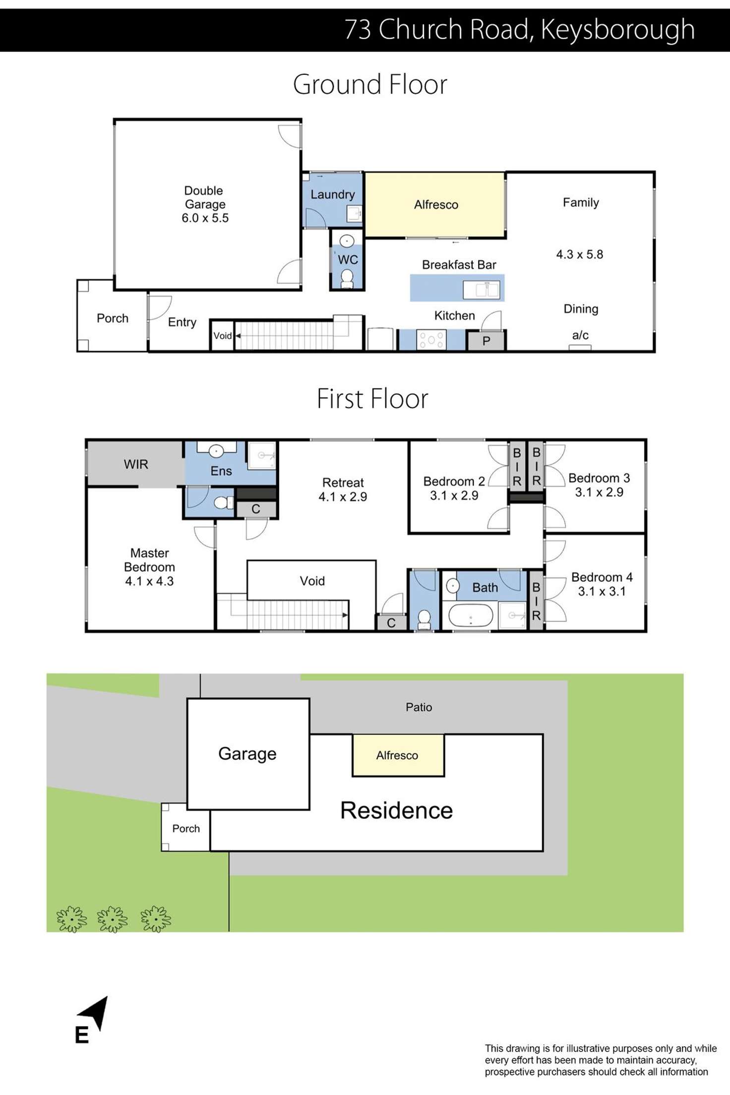 Floorplan of Homely house listing, 73 Church Road, Keysborough VIC 3173