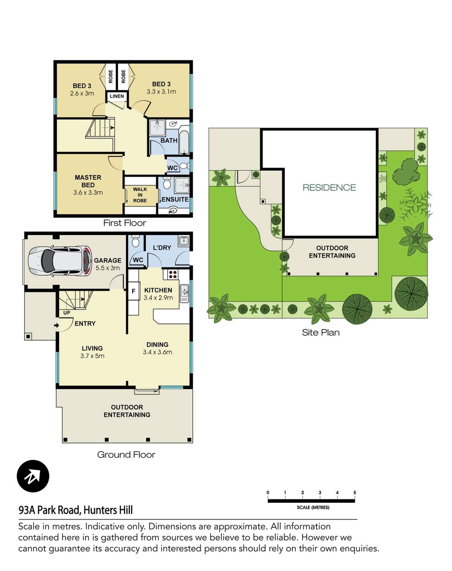 Floorplan of Homely semiDetached listing, 93A Park Road, Hunters Hill NSW 2110