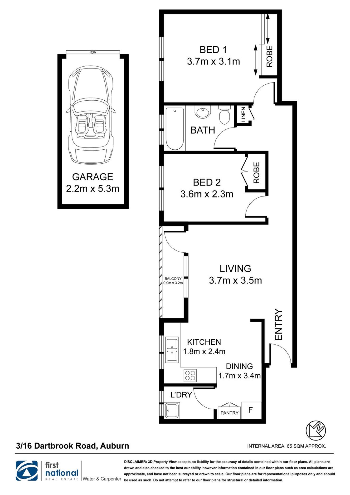 Floorplan of Homely unit listing, 3/16 Dartbrook Road, Auburn NSW 2144
