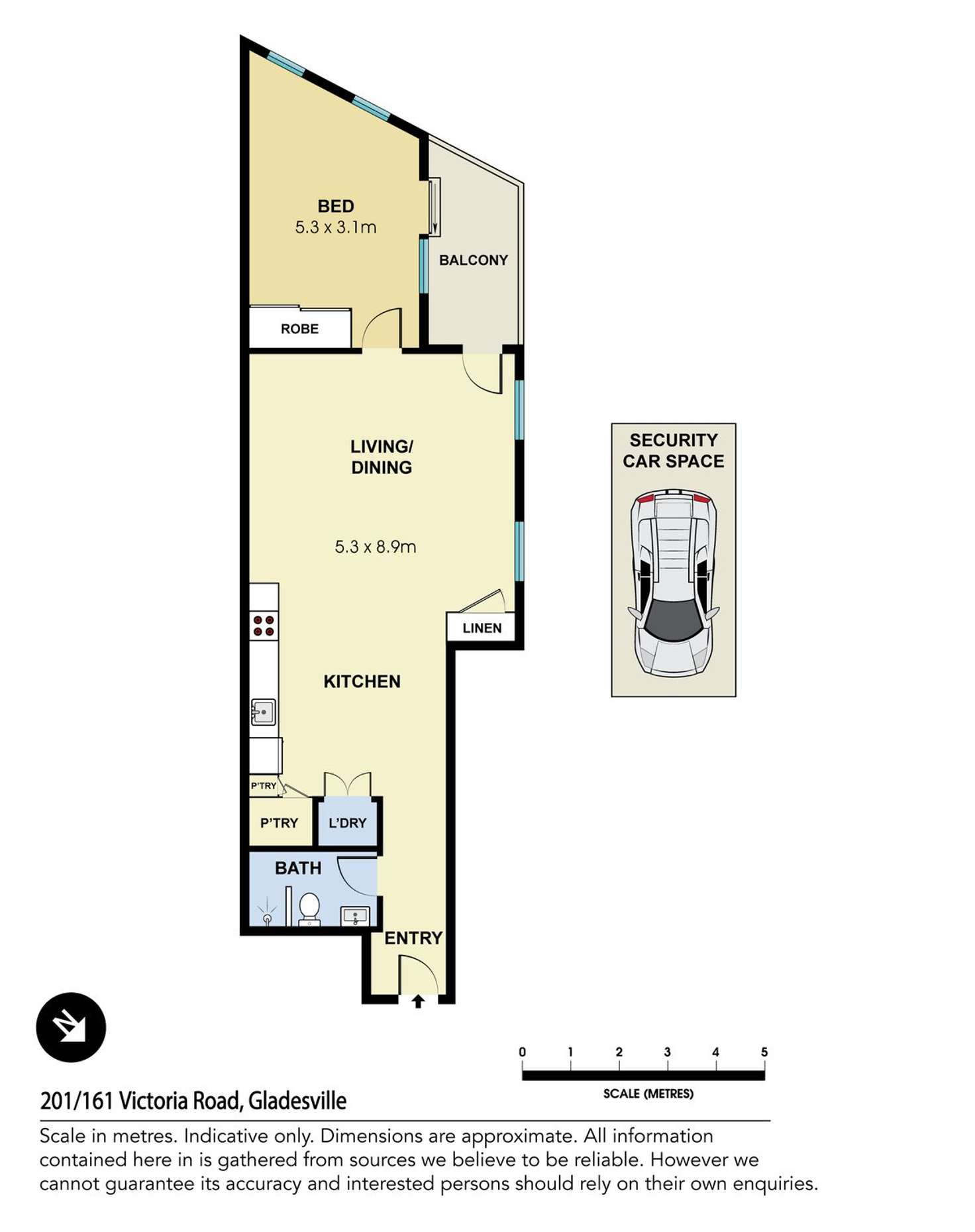 Floorplan of Homely apartment listing, 201/161 Victoria Road, Gladesville NSW 2111
