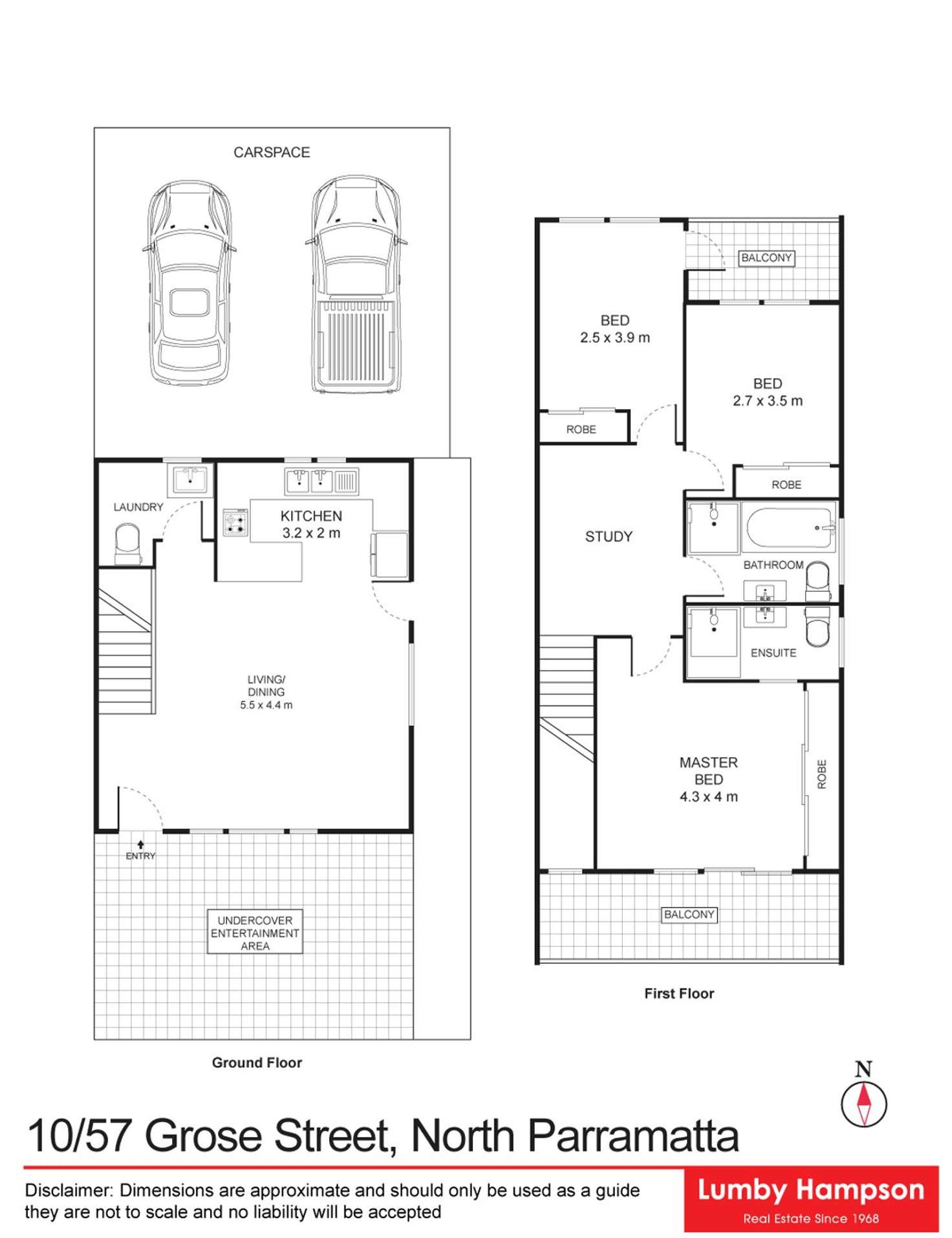 Floorplan of Homely townhouse listing, 10/57 Grose Street, North Parramatta NSW 2151