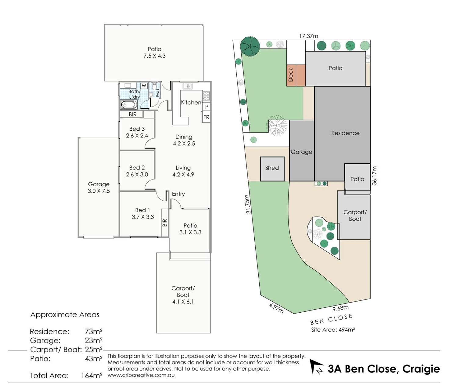 Floorplan of Homely house listing, 3A Ben Close, Craigie WA 6025