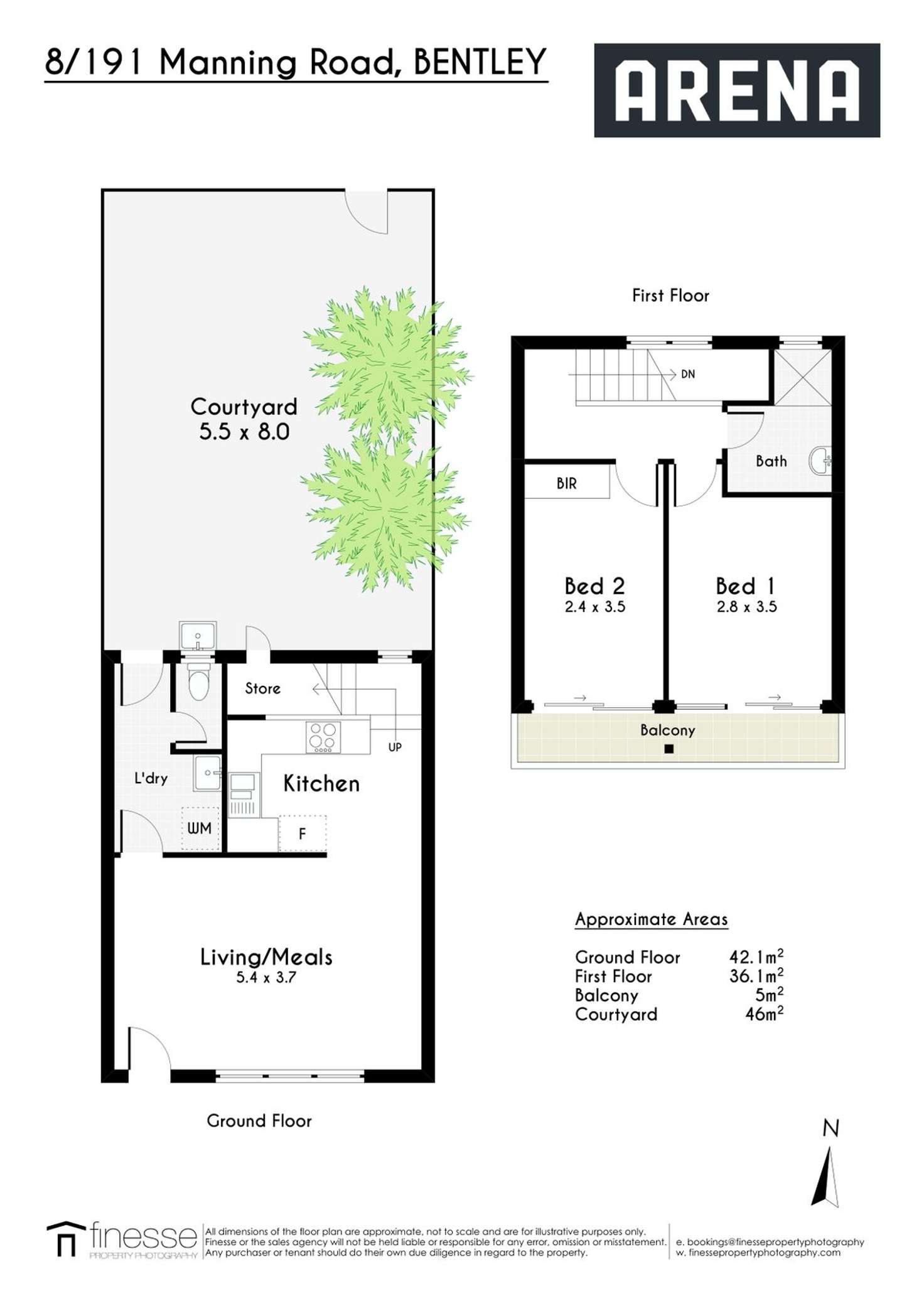 Floorplan of Homely townhouse listing, 8/191 Manning Road, Bentley WA 6102