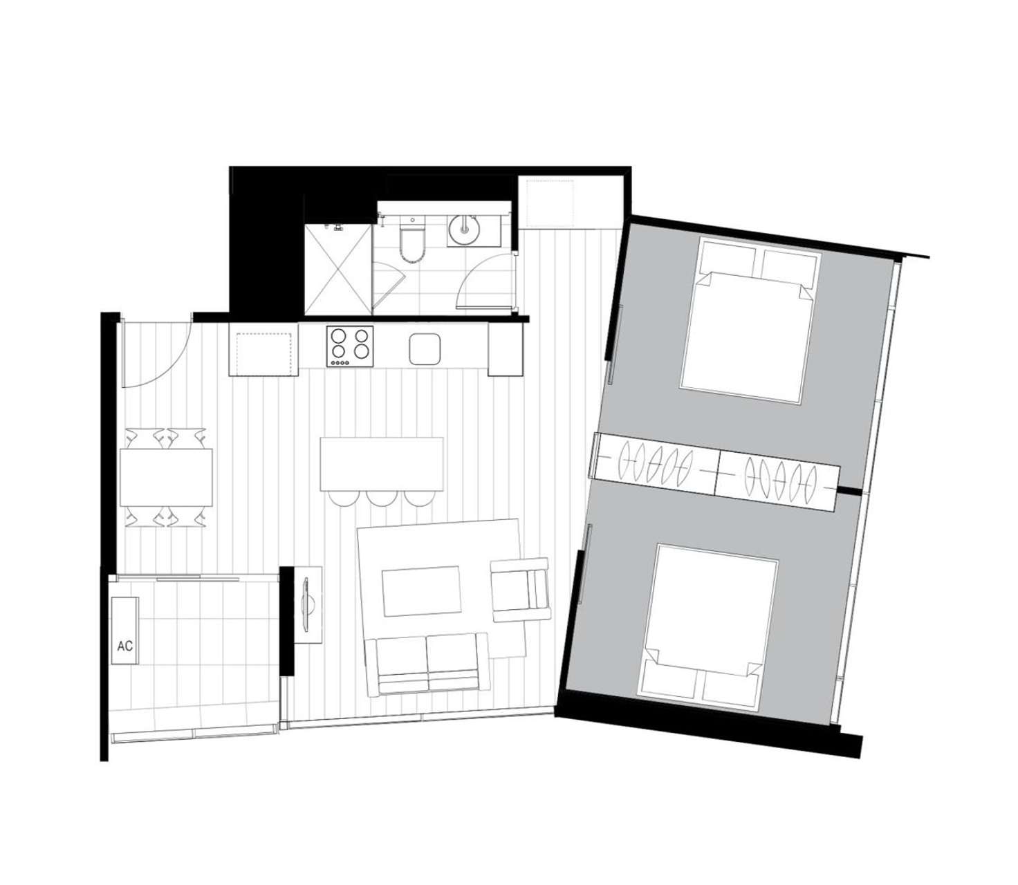Floorplan of Homely apartment listing, L52/33 Rose Lane, Melbourne VIC 3000