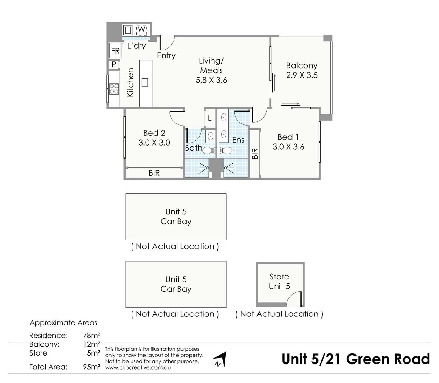 Floorplan of Homely apartment listing, 5/21 Green Road, Hillarys WA 6025