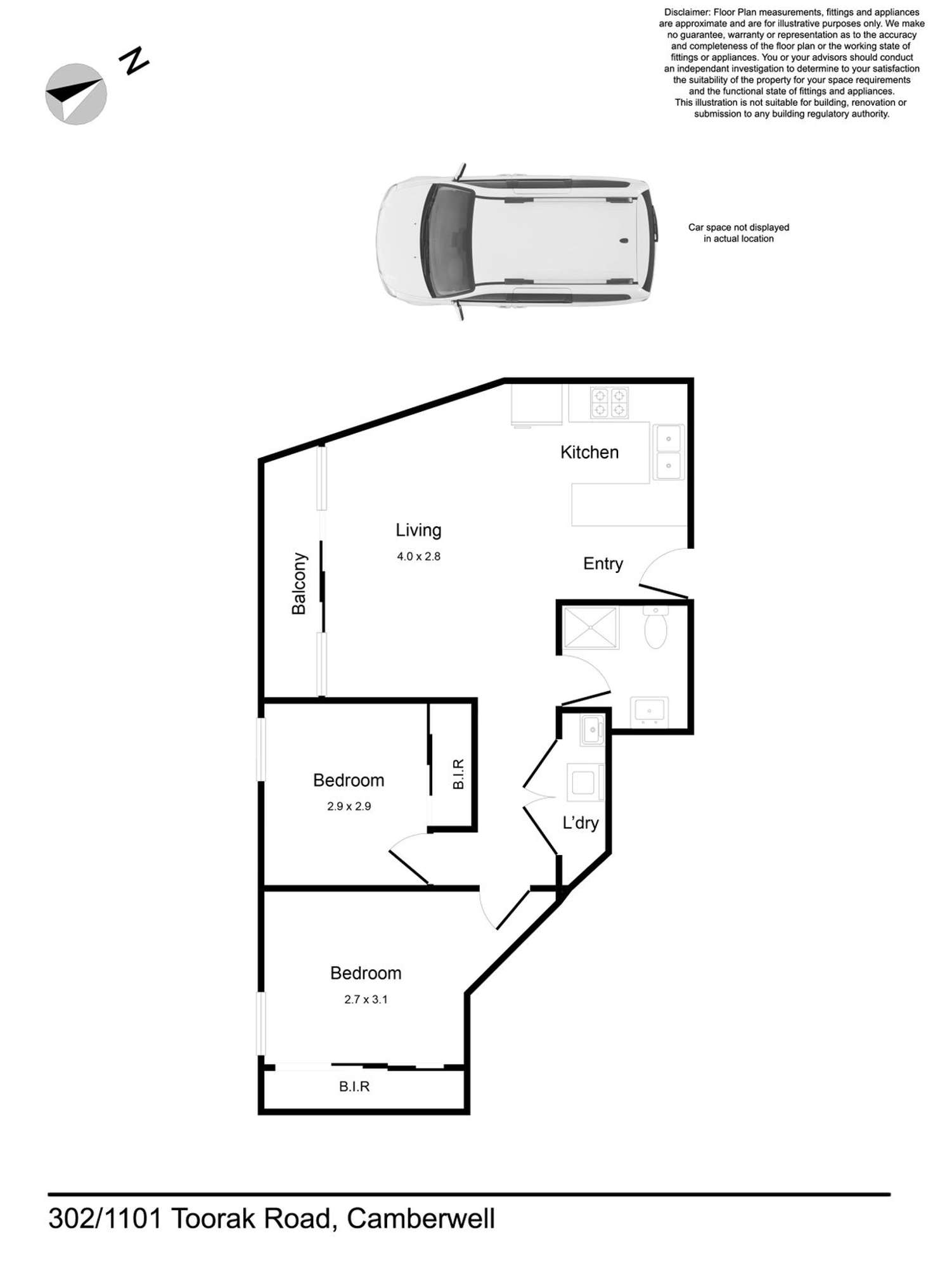 Floorplan of Homely apartment listing, 302/1101 Toorak Road, Camberwell VIC 3124