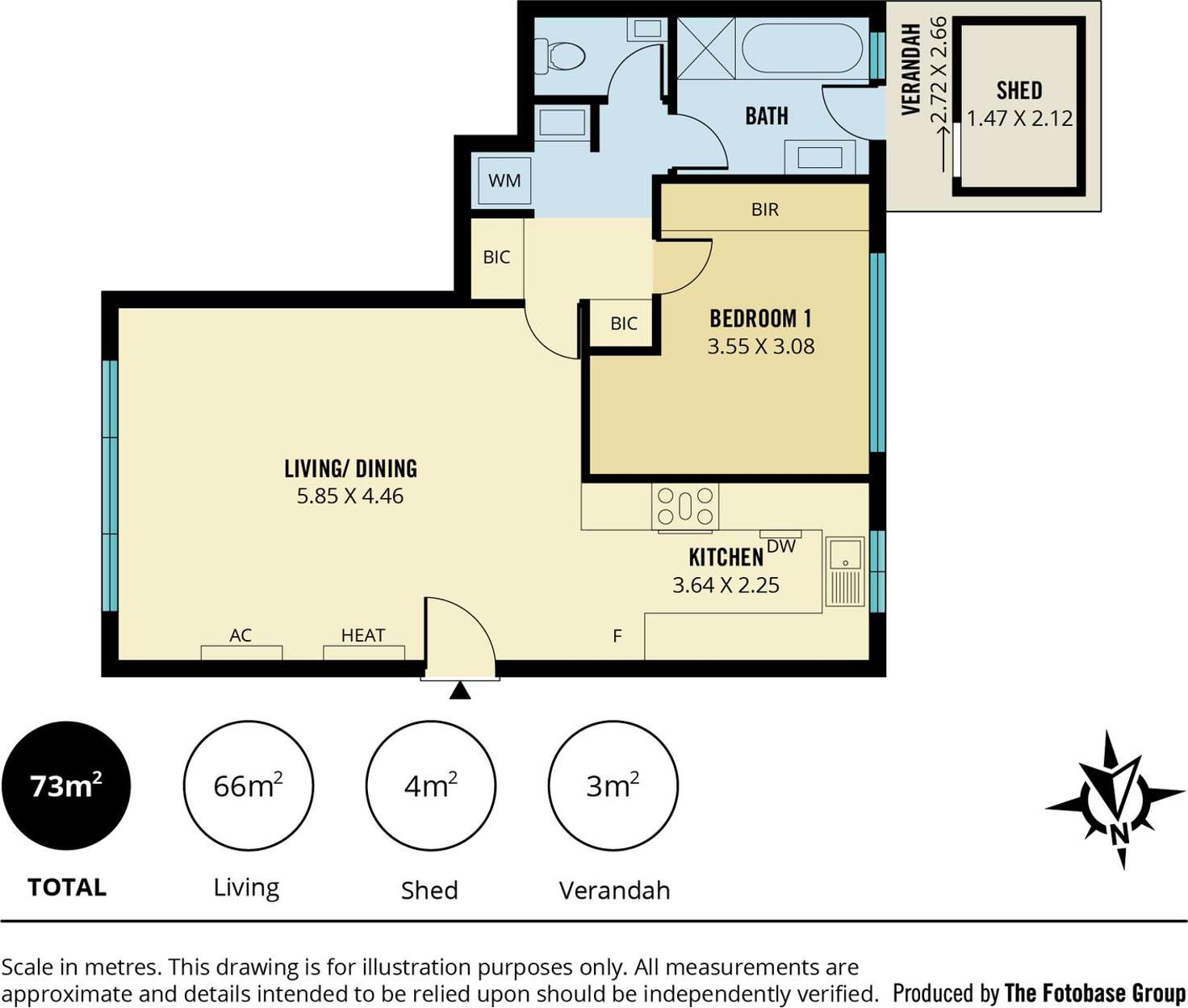 Floorplan of Homely unit listing, 1/1 Lewis Street, Glenelg North SA 5045