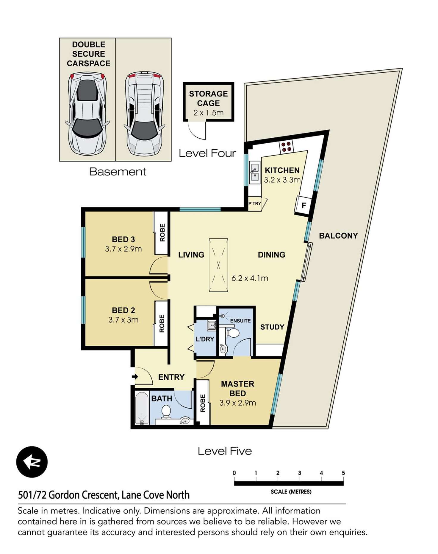 Floorplan of Homely apartment listing, 501/72-74 Gordon Crescent, Lane Cove NSW 2066