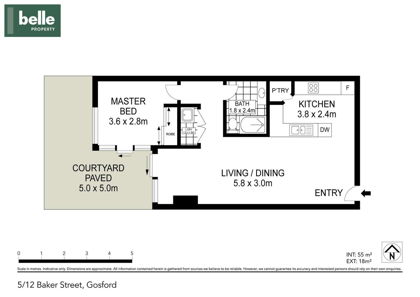 Floorplan of Homely apartment listing, 5/12 Baker Street, Gosford NSW 2250