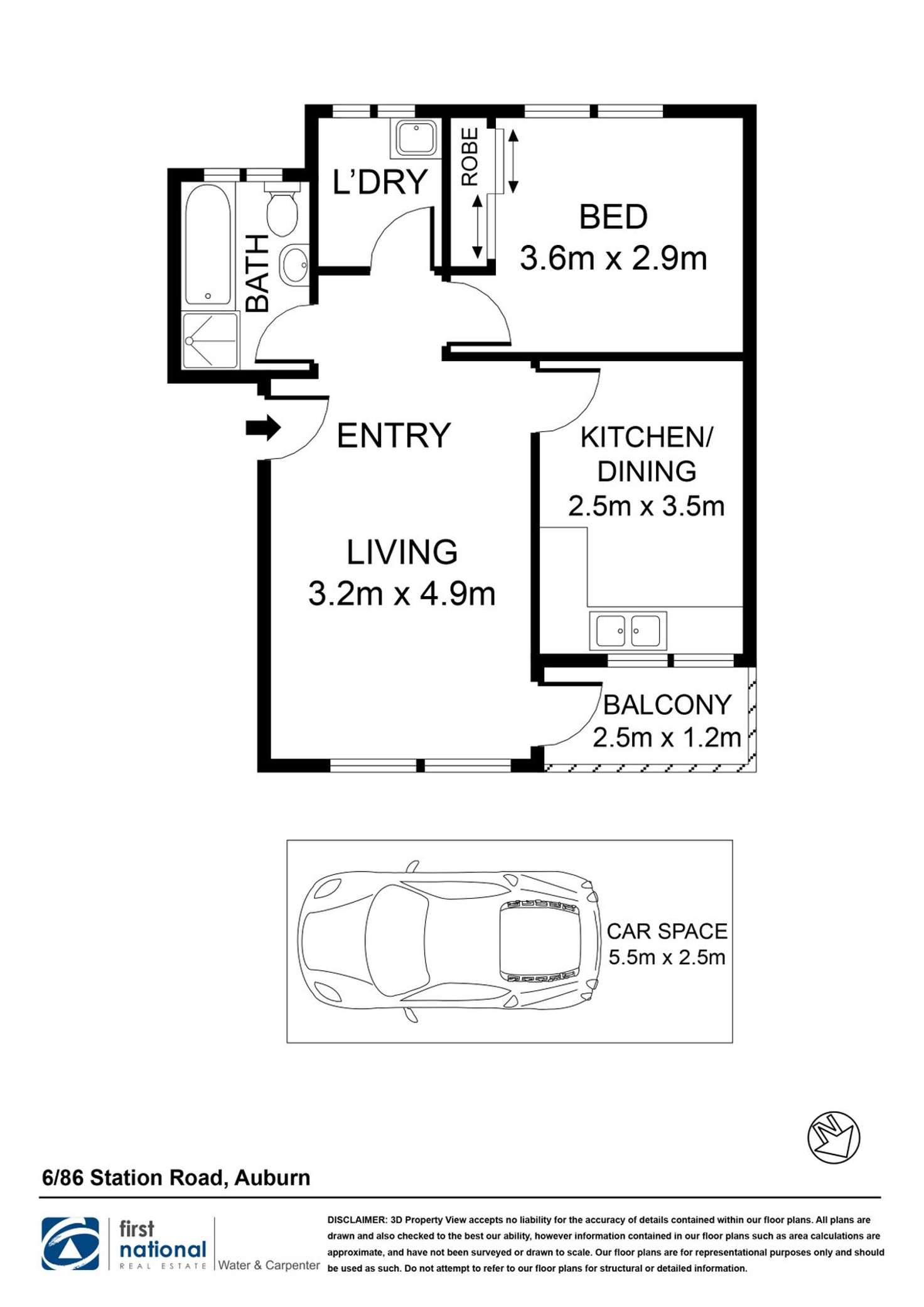 Floorplan of Homely unit listing, 6/86 Station Road, Auburn NSW 2144