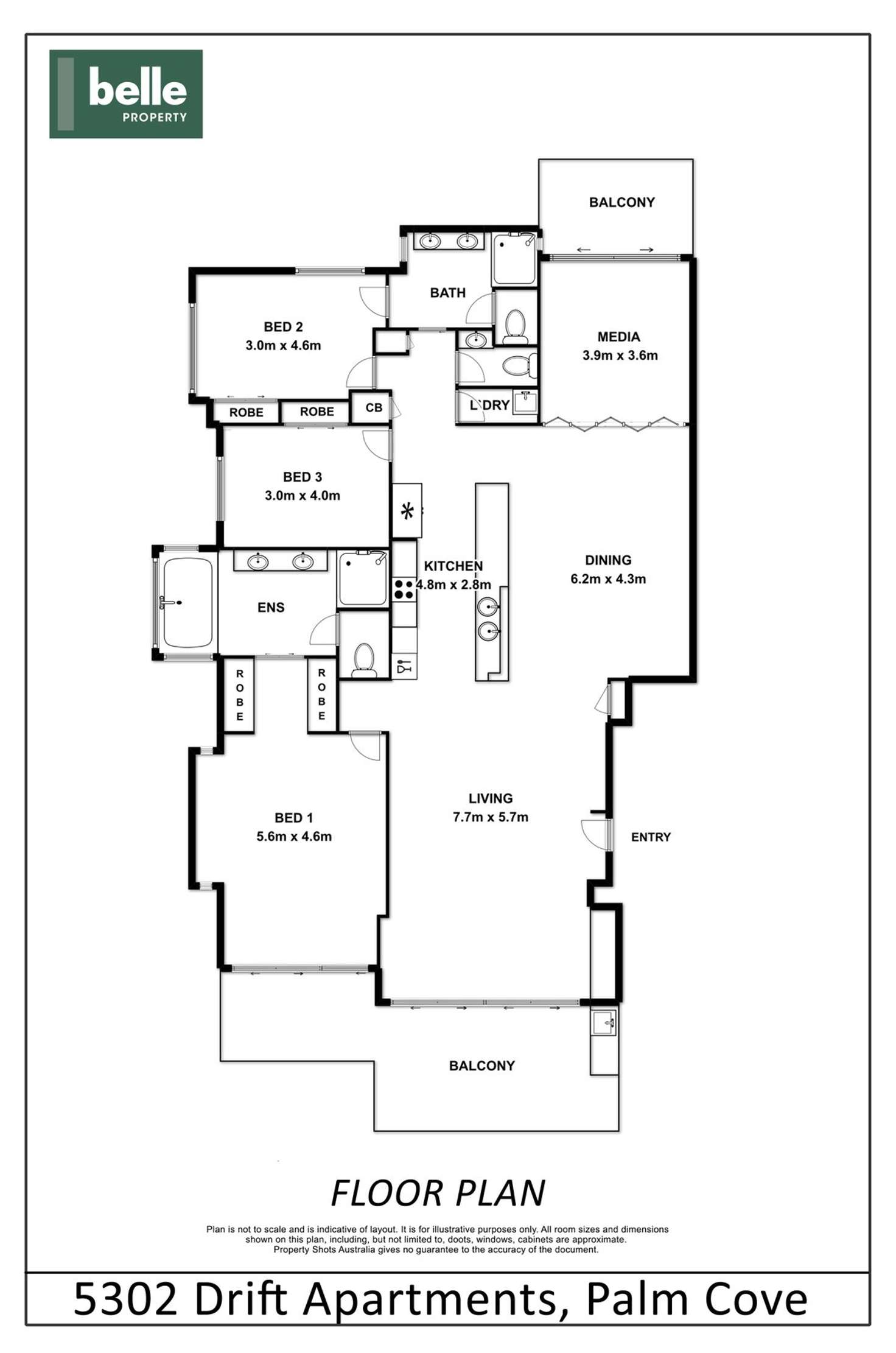 Floorplan of Homely apartment listing, 5302/2-22 Veivers Road, Palm Cove QLD 4879