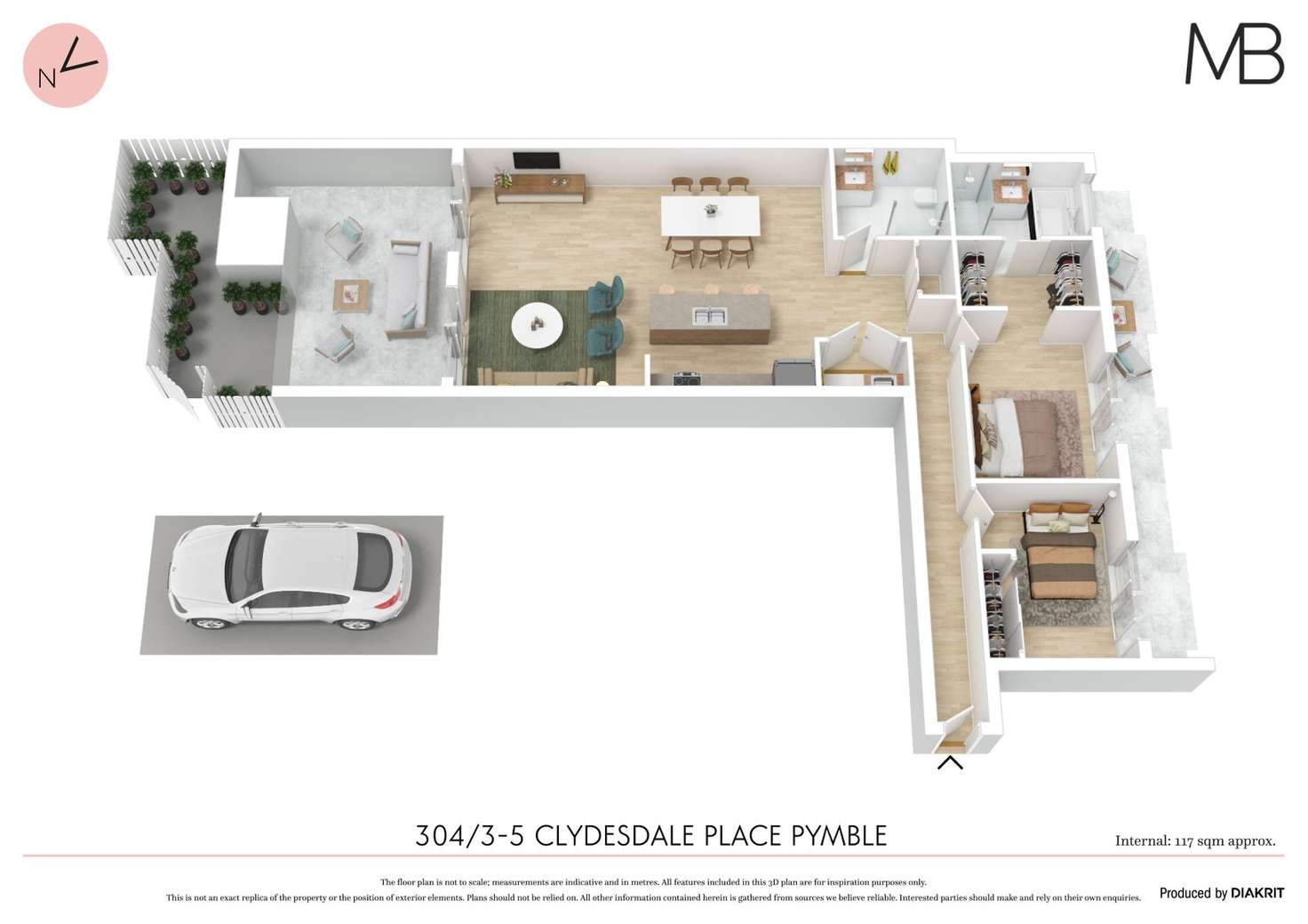 Floorplan of Homely apartment listing, 304/3-5 Clydesdale Place, Pymble NSW 2073