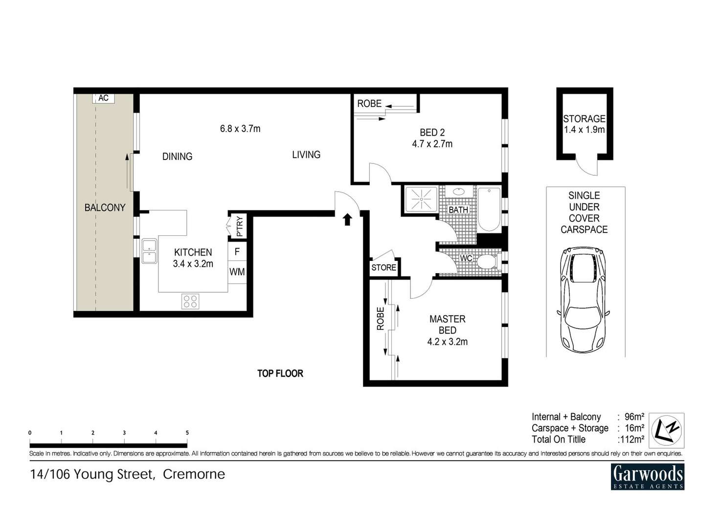 Floorplan of Homely apartment listing, 14/106 Young Street, Cremorne NSW 2090
