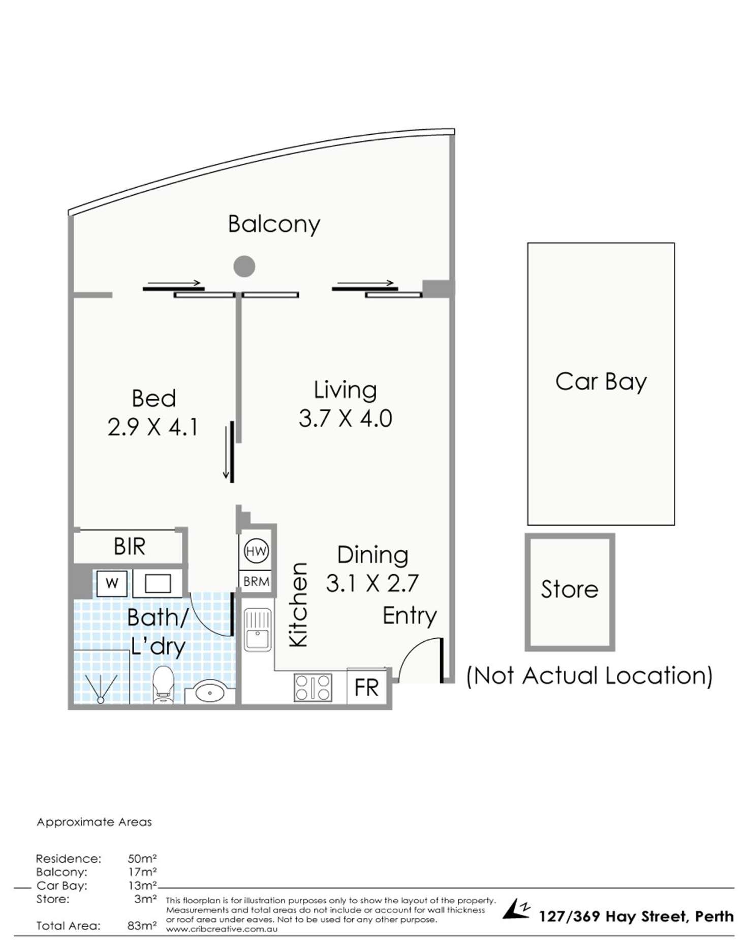 Floorplan of Homely apartment listing, 127/369 Hay Street, Perth WA 6000