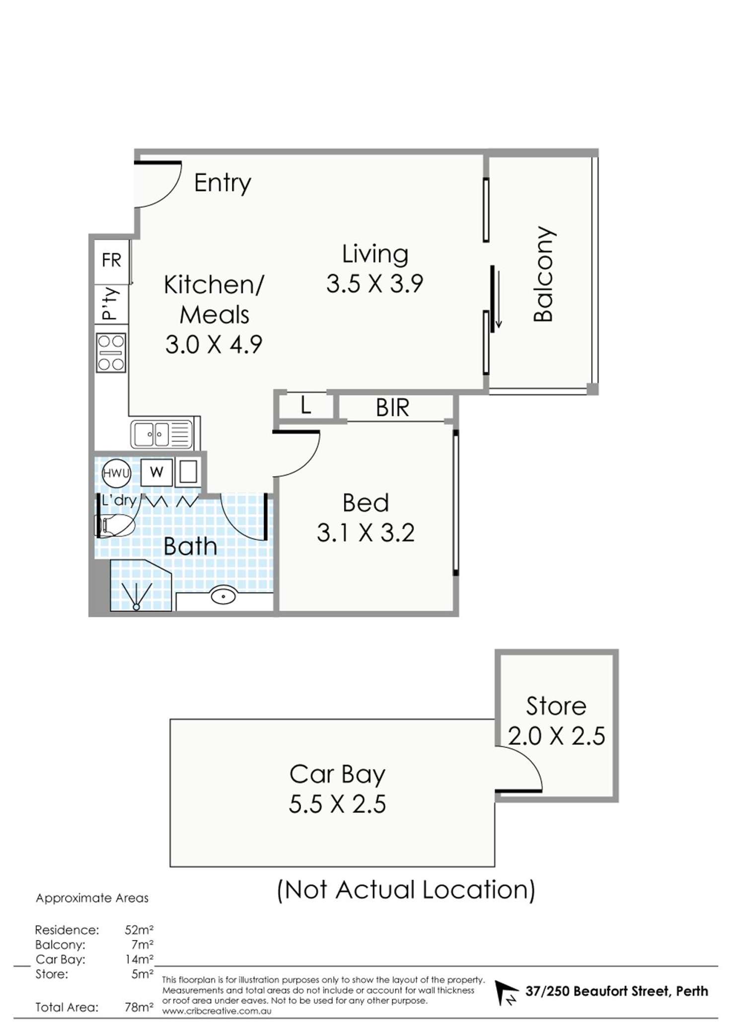 Floorplan of Homely apartment listing, 37/250 Beaufort Street, Perth WA 6000