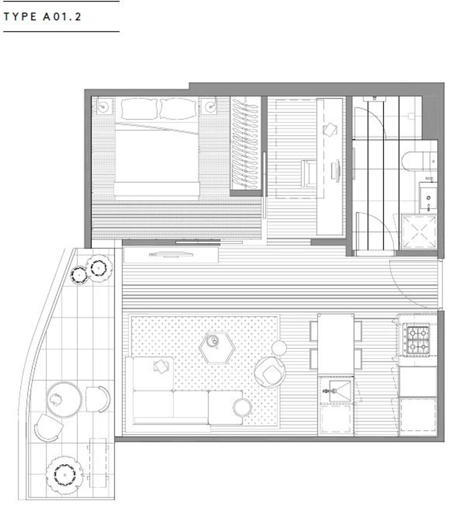 Floorplan of Homely apartment listing, 313/140 Dudley Street, West Melbourne VIC 3003