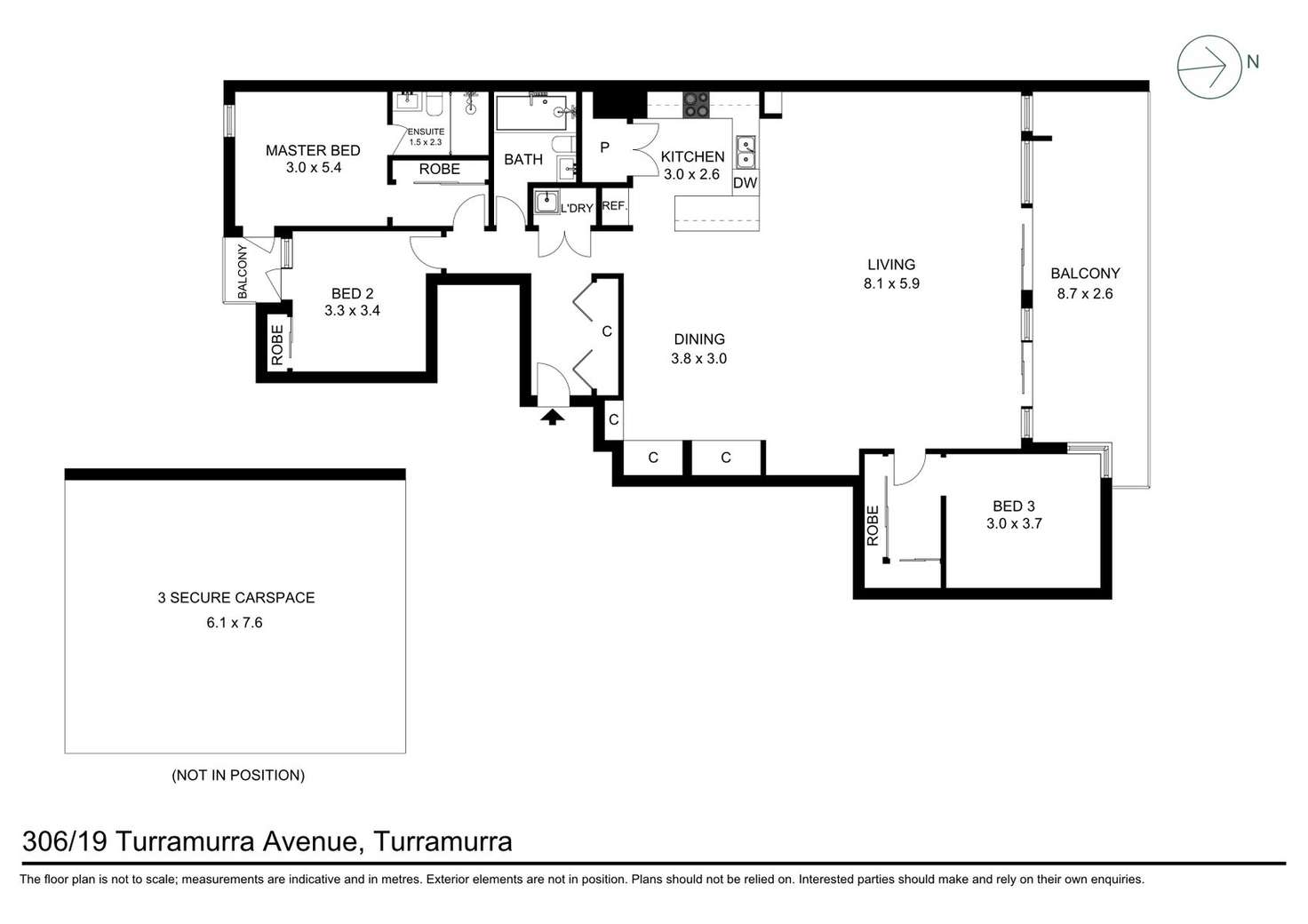 Floorplan of Homely apartment listing, 306/19 Turramurra Avenue, Turramurra NSW 2074