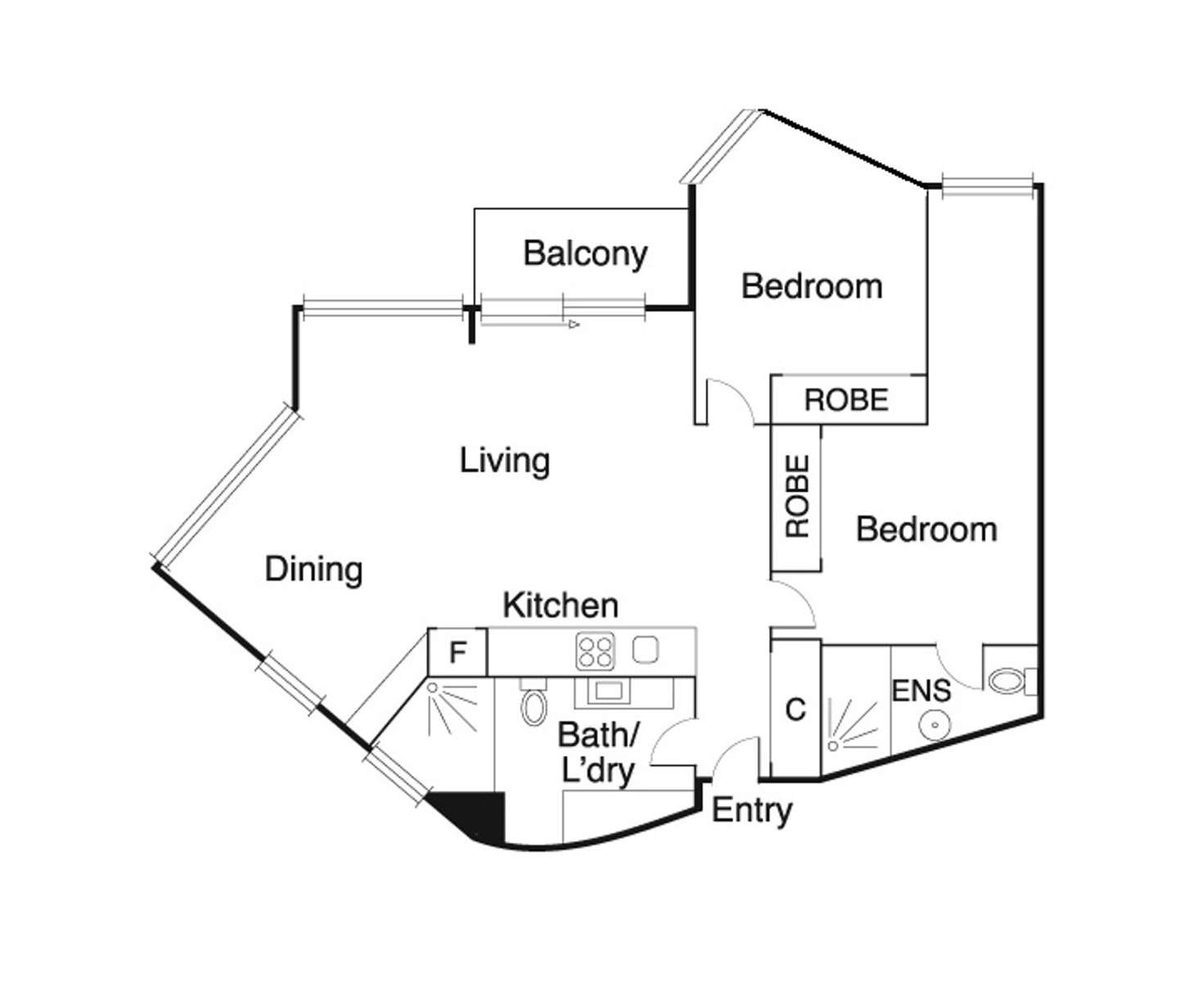 Floorplan of Homely apartment listing, 712/673 La Trobe Street, Docklands VIC 3008