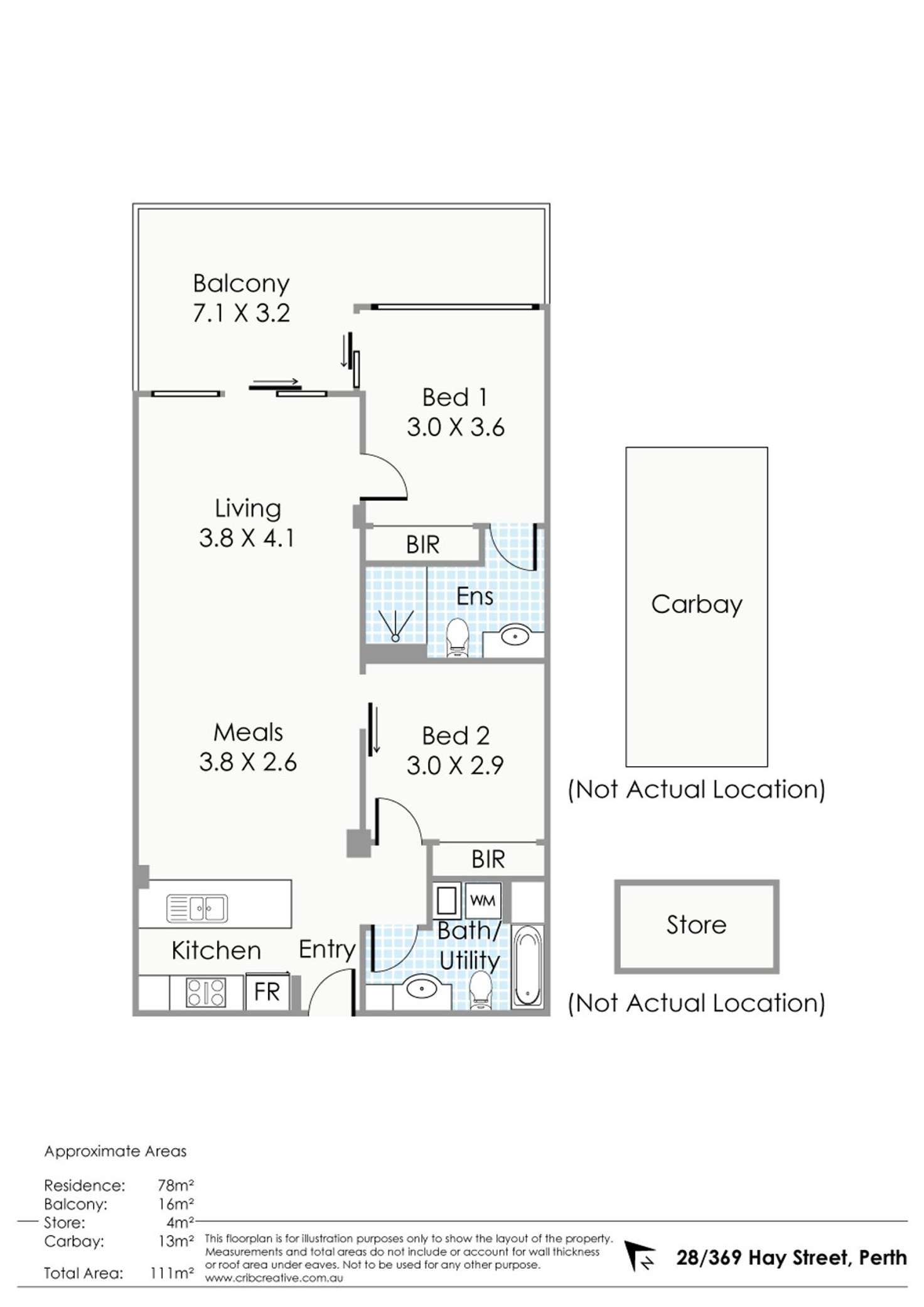Floorplan of Homely apartment listing, 28/369 Hay Street, Perth WA 6000