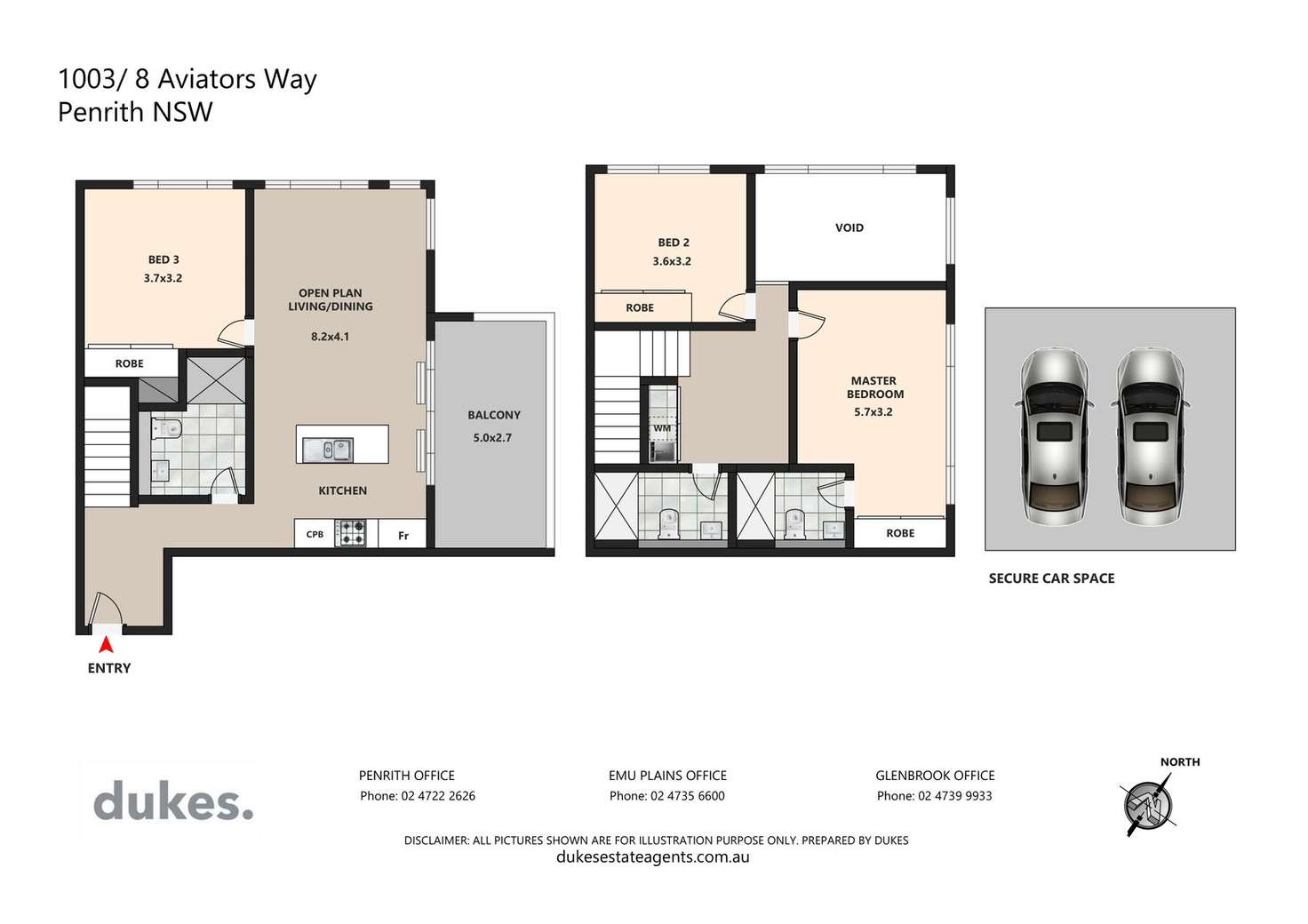 Floorplan of Homely unit listing, 1003/8 Aviators Way, Penrith NSW 2750