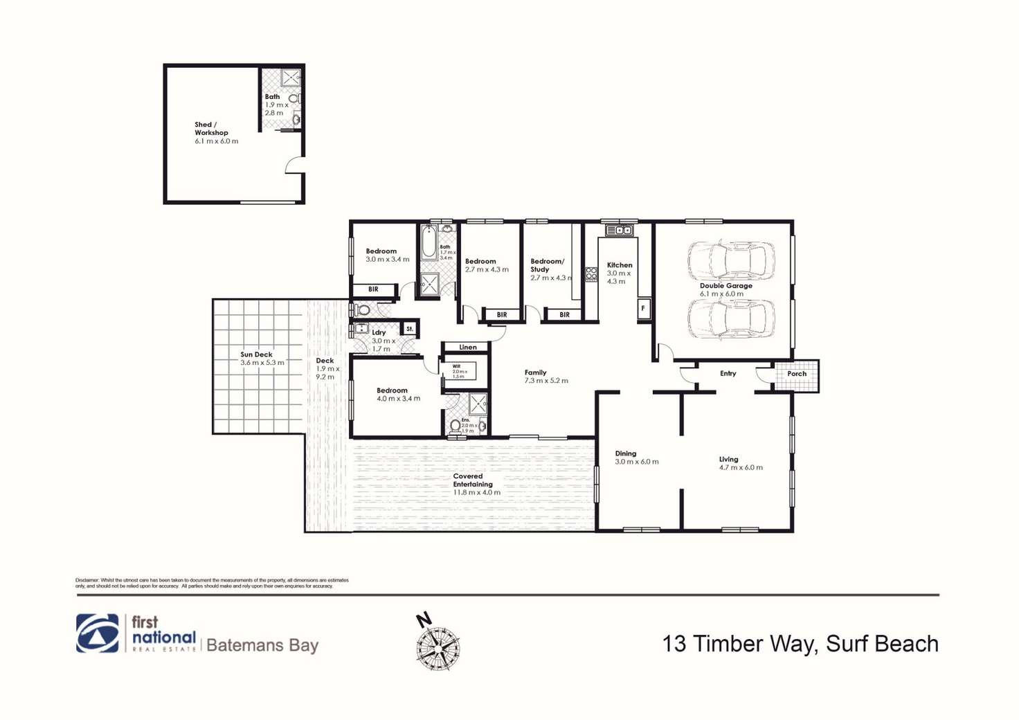 Floorplan of Homely house listing, 13 Timber Way, Surf Beach NSW 2536