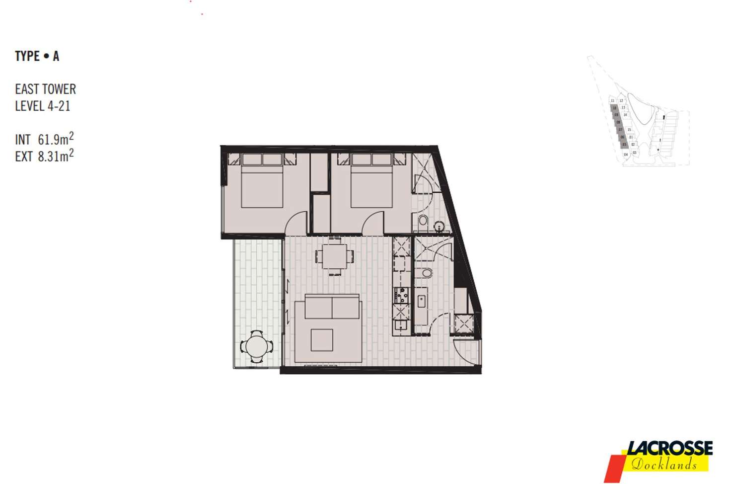 Floorplan of Homely apartment listing, Level7/673 La Trobe Street, Docklands VIC 3008