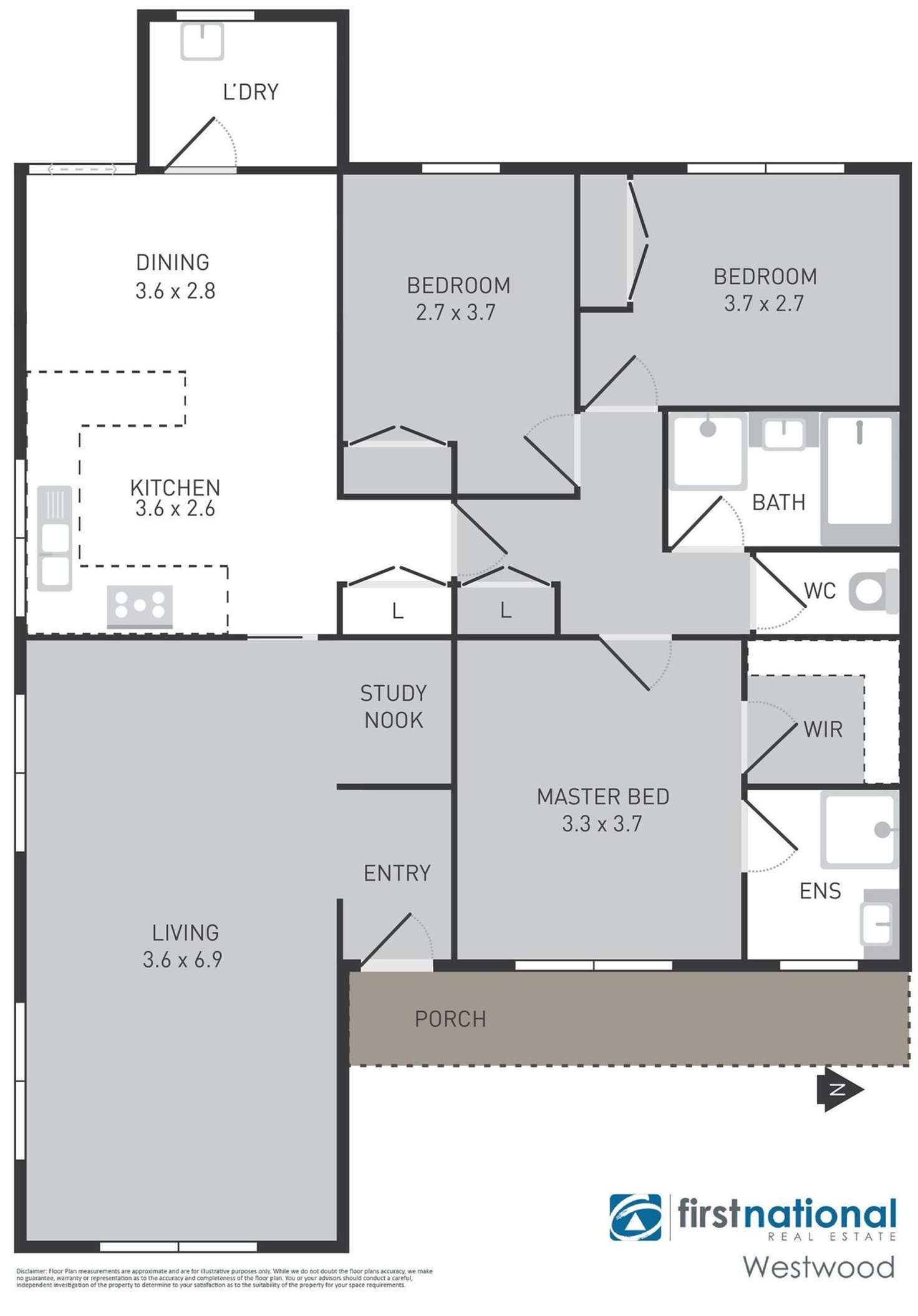 Floorplan of Homely unit listing, 1/3 Perkins Avenue, Hoppers Crossing VIC 3029